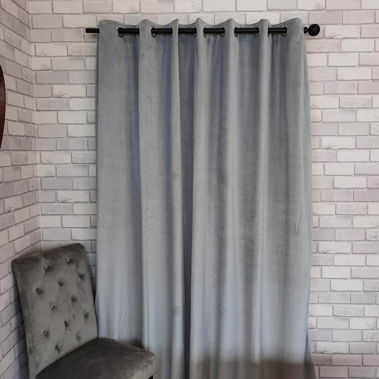 The Home Collection Elegance Readymade Interlined Curtains - Grey 1 Shaws Department Stores