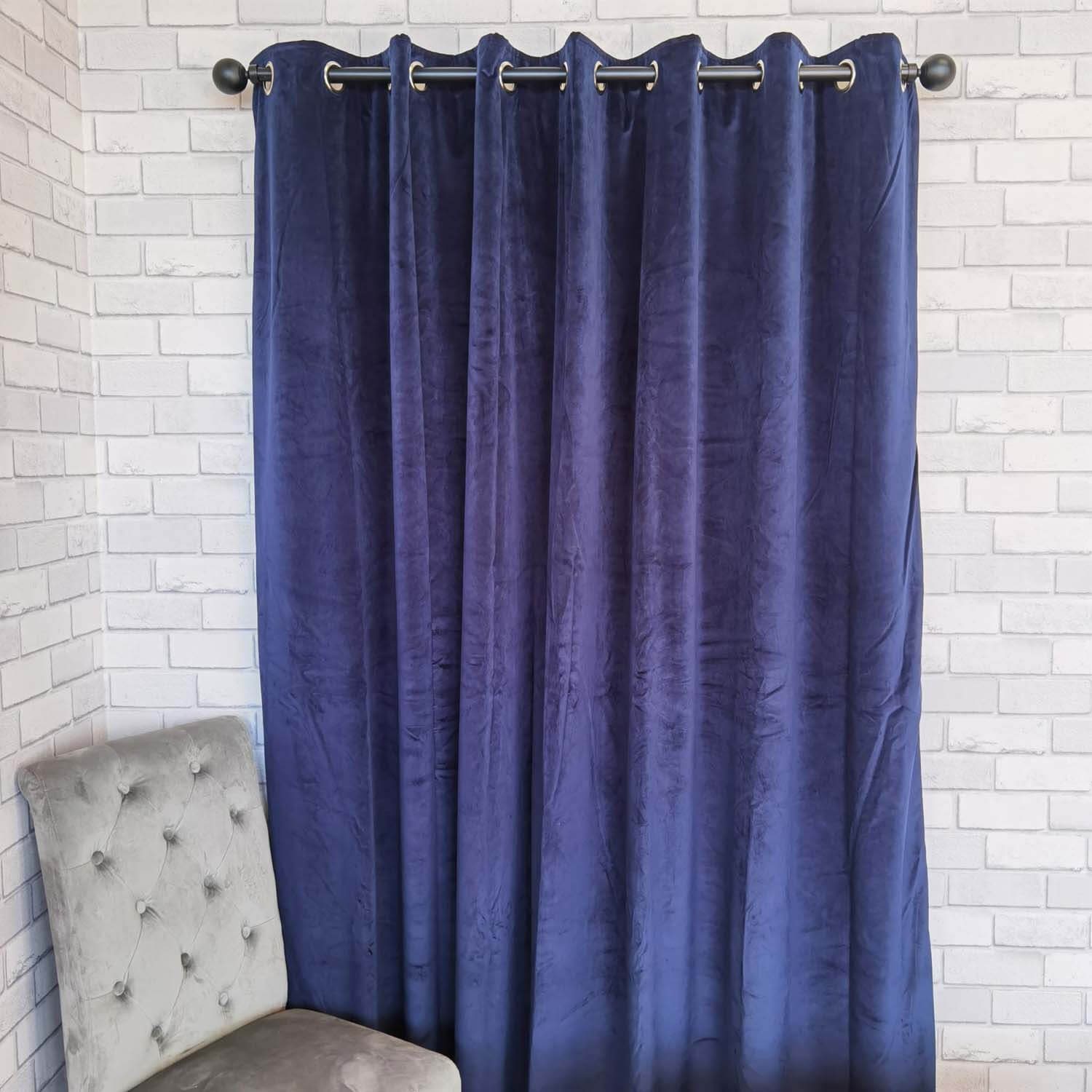The Home Elegance Readymade Interlined Curtains - Midnight 1 Shaws Department Stores