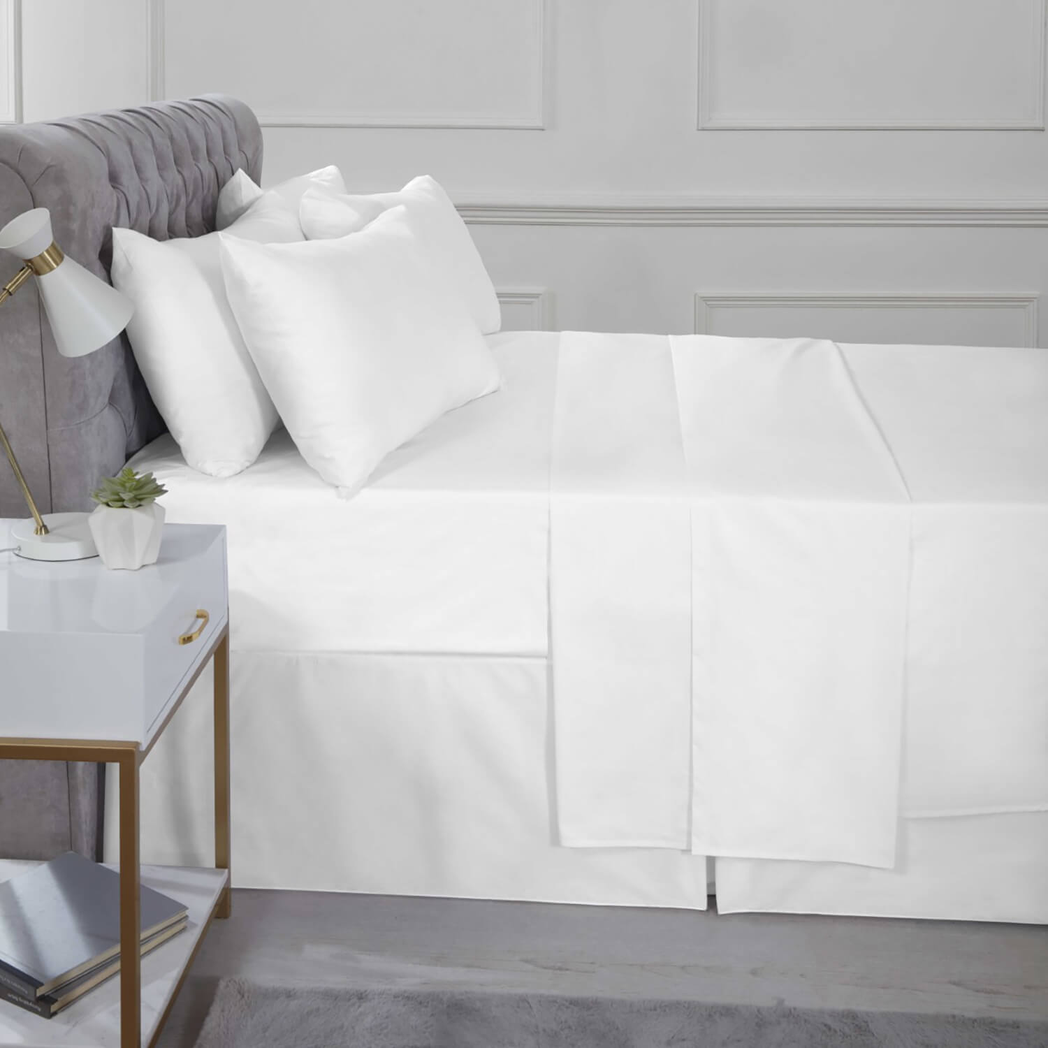 The Home Bedroom Easy Care Percale Flat Sheet - White 1 Shaws Department Stores