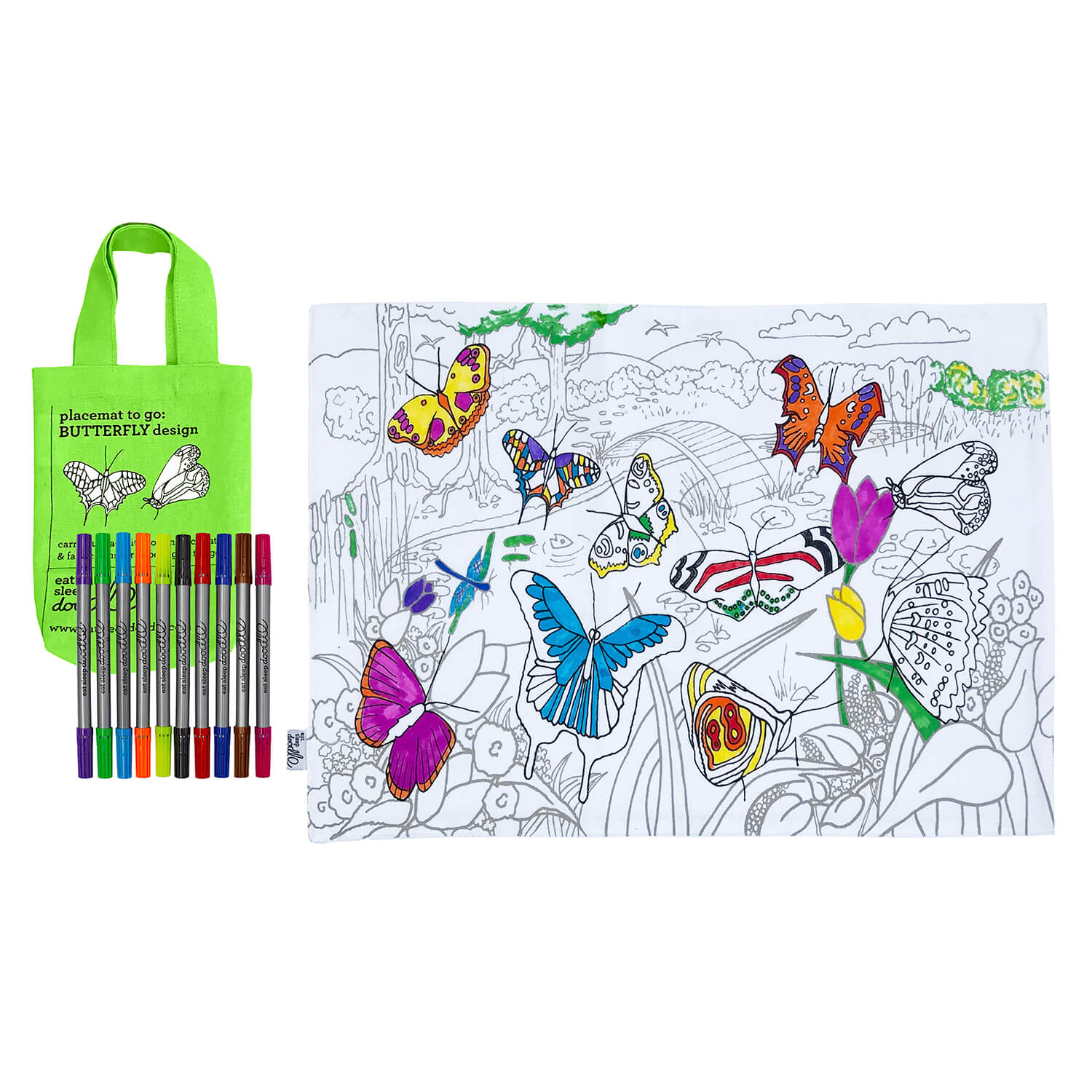 Eat Sleep Doodle Butterfly Placemat - White 1 Shaws Department Stores
