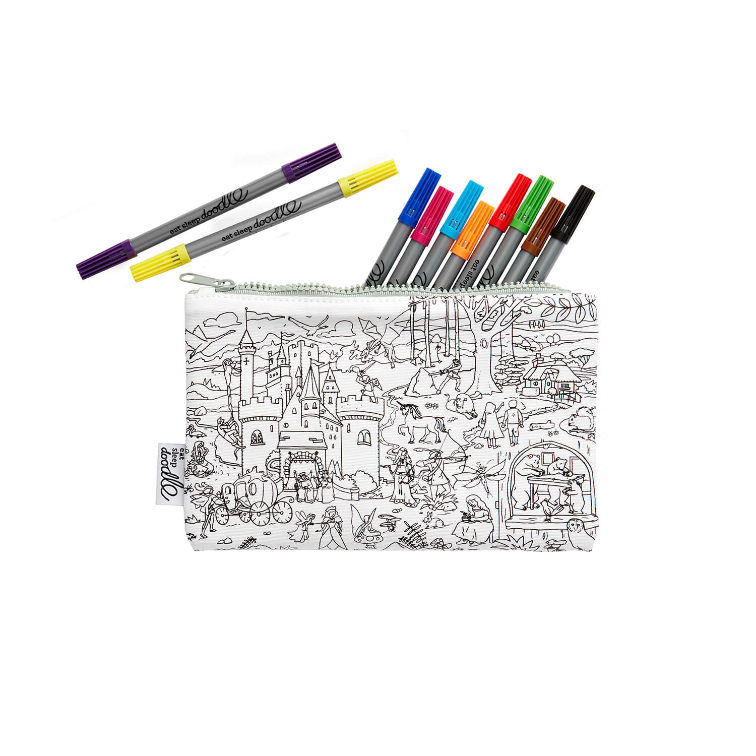 Eat Sleep Doodle Fairytale &amp; Legends Pencil Case - White 1 Shaws Department Stores