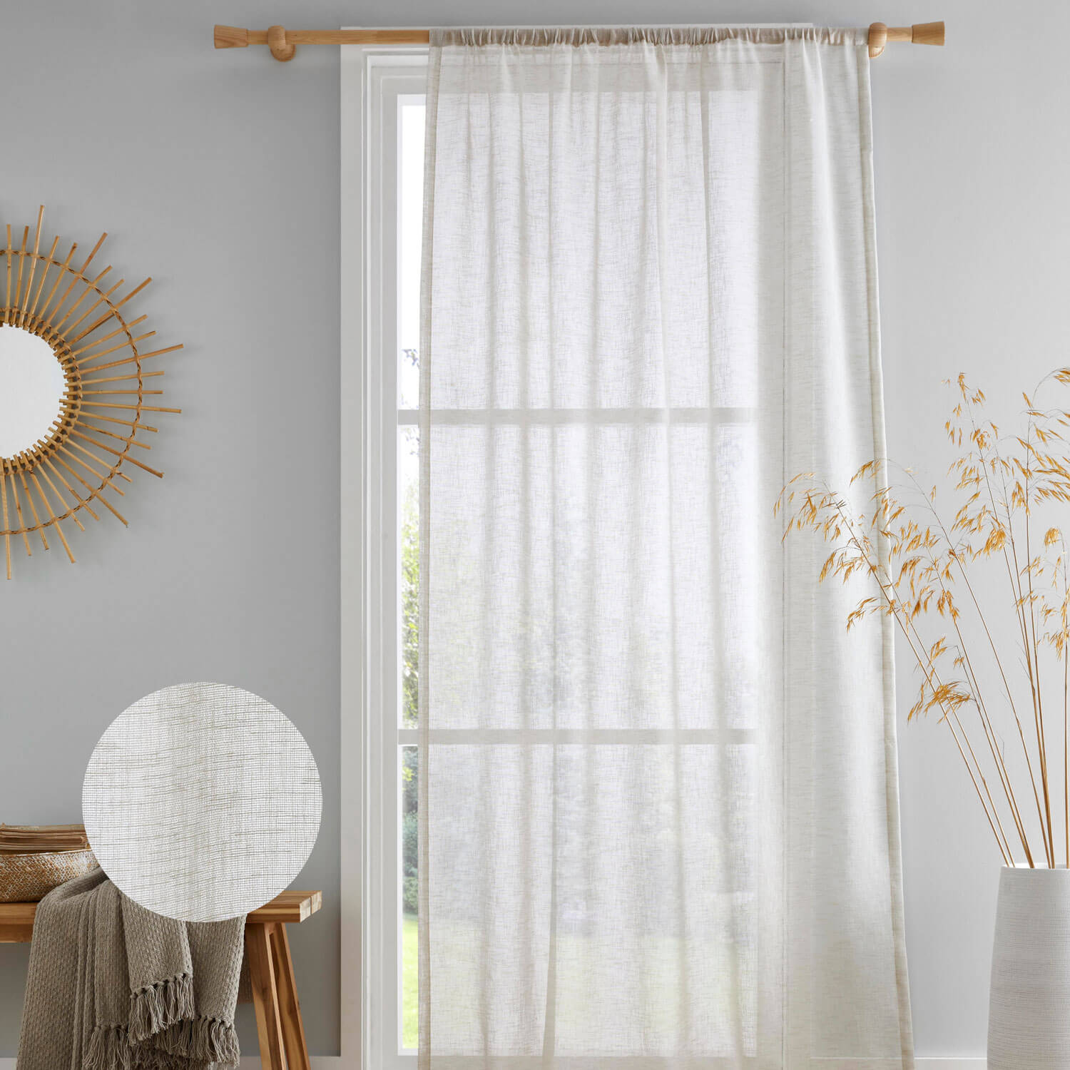 The Home Collection Eco Voile Curtains - 140x137 3 Shaws Department Stores