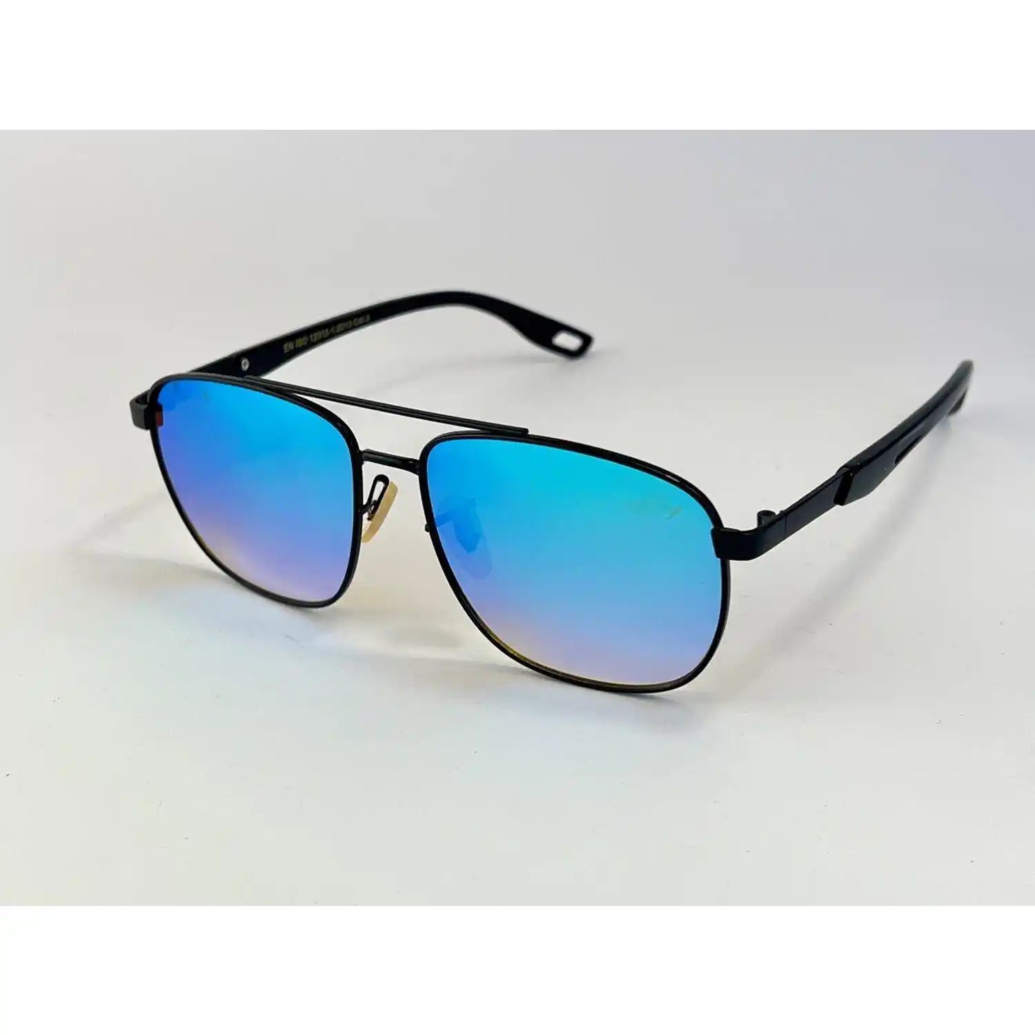 Franco Carducci Black Metal Preppy with Blue Lens 1 Shaws Department Stores