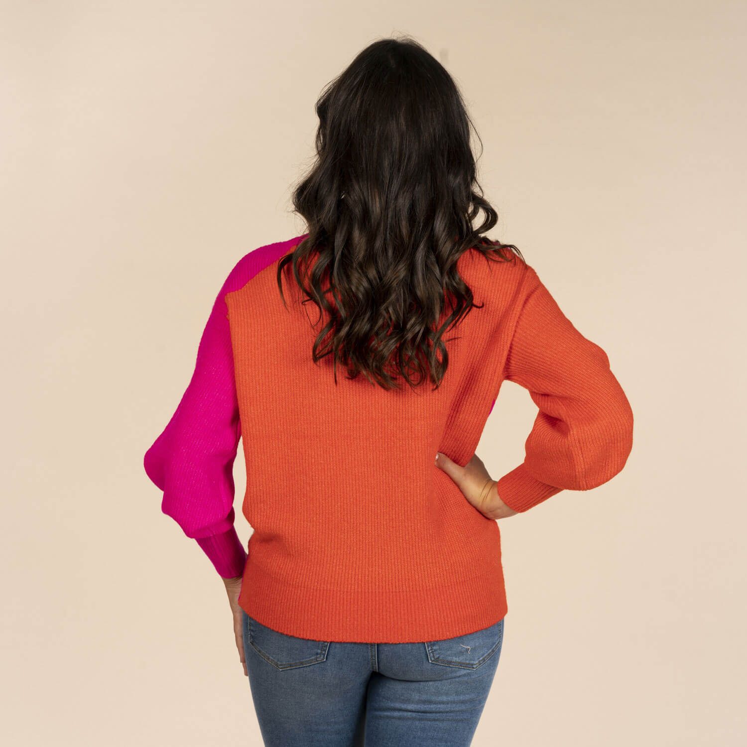 Naoise Puzzle Sweater - Pink, Orange &amp; Ivory 3 Shaws Department Stores