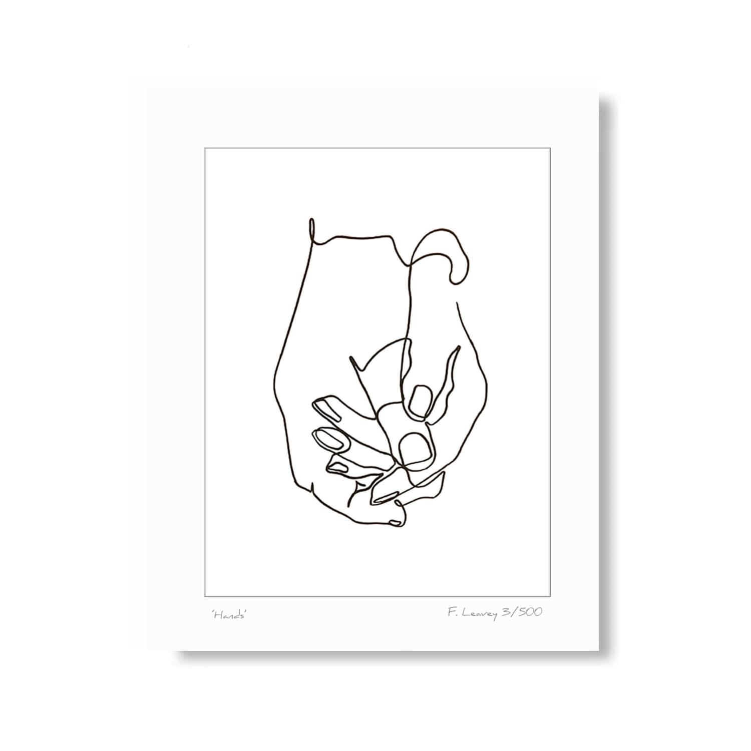 Fab Cow Hands - Minimalist Mounted Art - 16&quot; x 12&quot; - Black 1 Shaws Department Stores