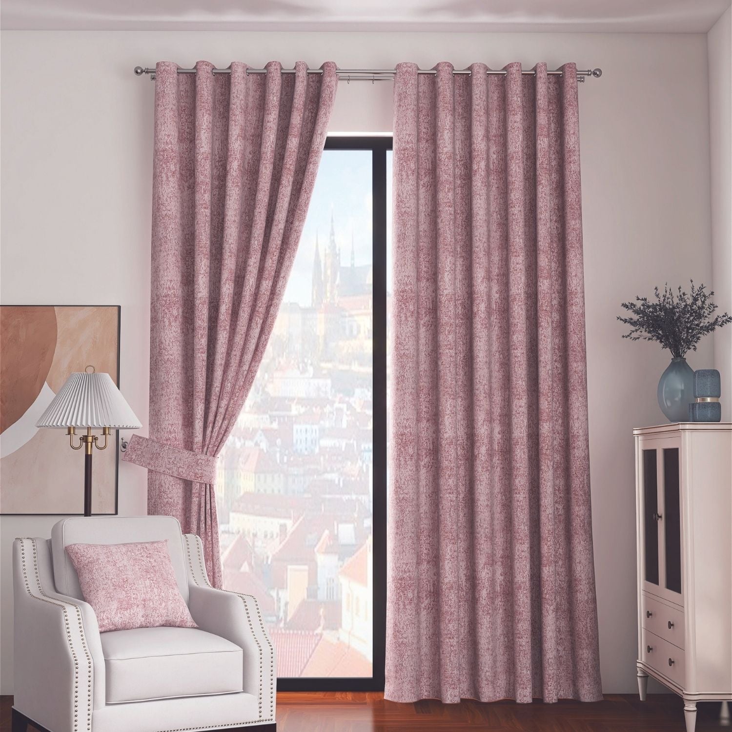 The Home Living Room Fiesta Ring Top Curtains - Blossom 1 Shaws Department Stores