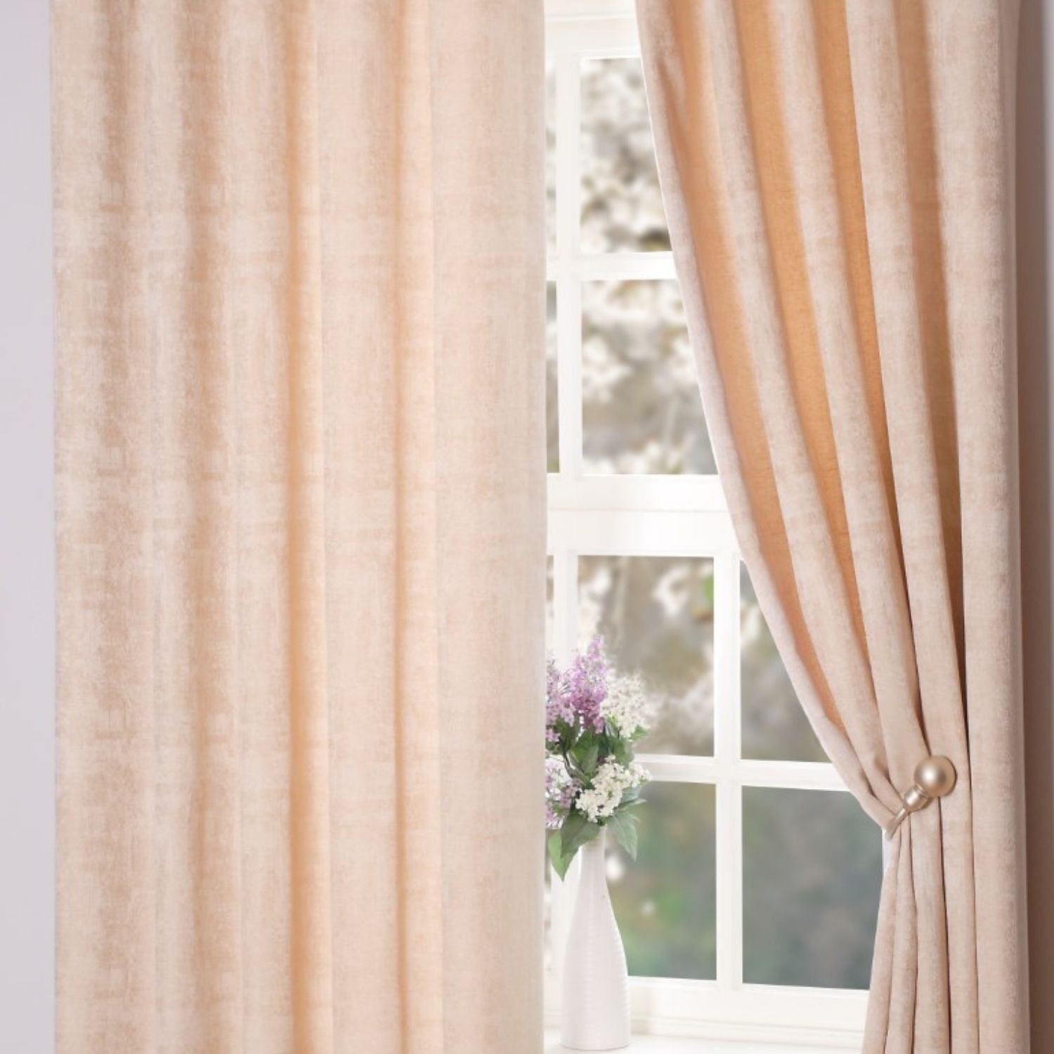 The Home Living Room Fiesta Ring Top Curtains - Champagne 3 Shaws Department Stores