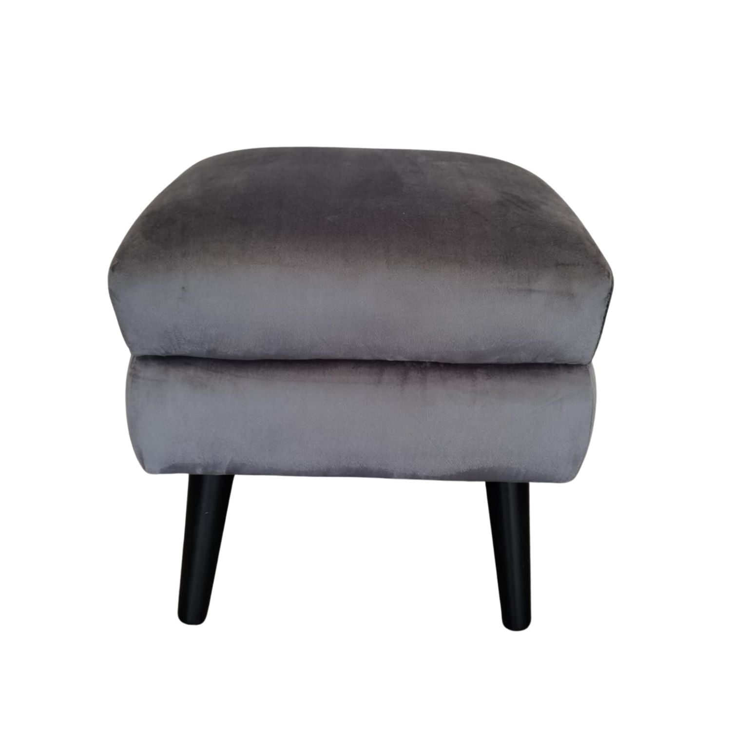 The Home Collection Velvet Plush Footstool - Grey 1 Shaws Department Stores