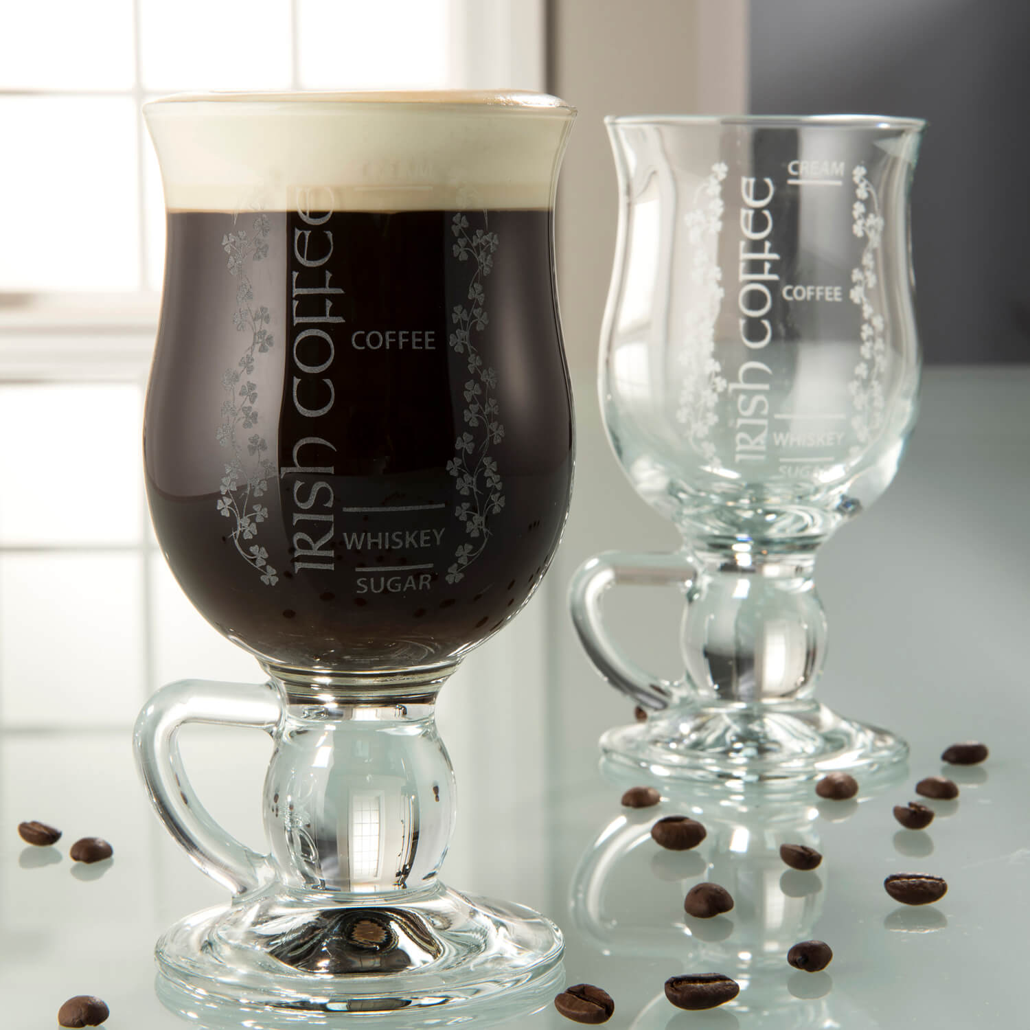 Galway Crystal Pair Of Irish Coffee Glasses 1 Shaws Department Stores