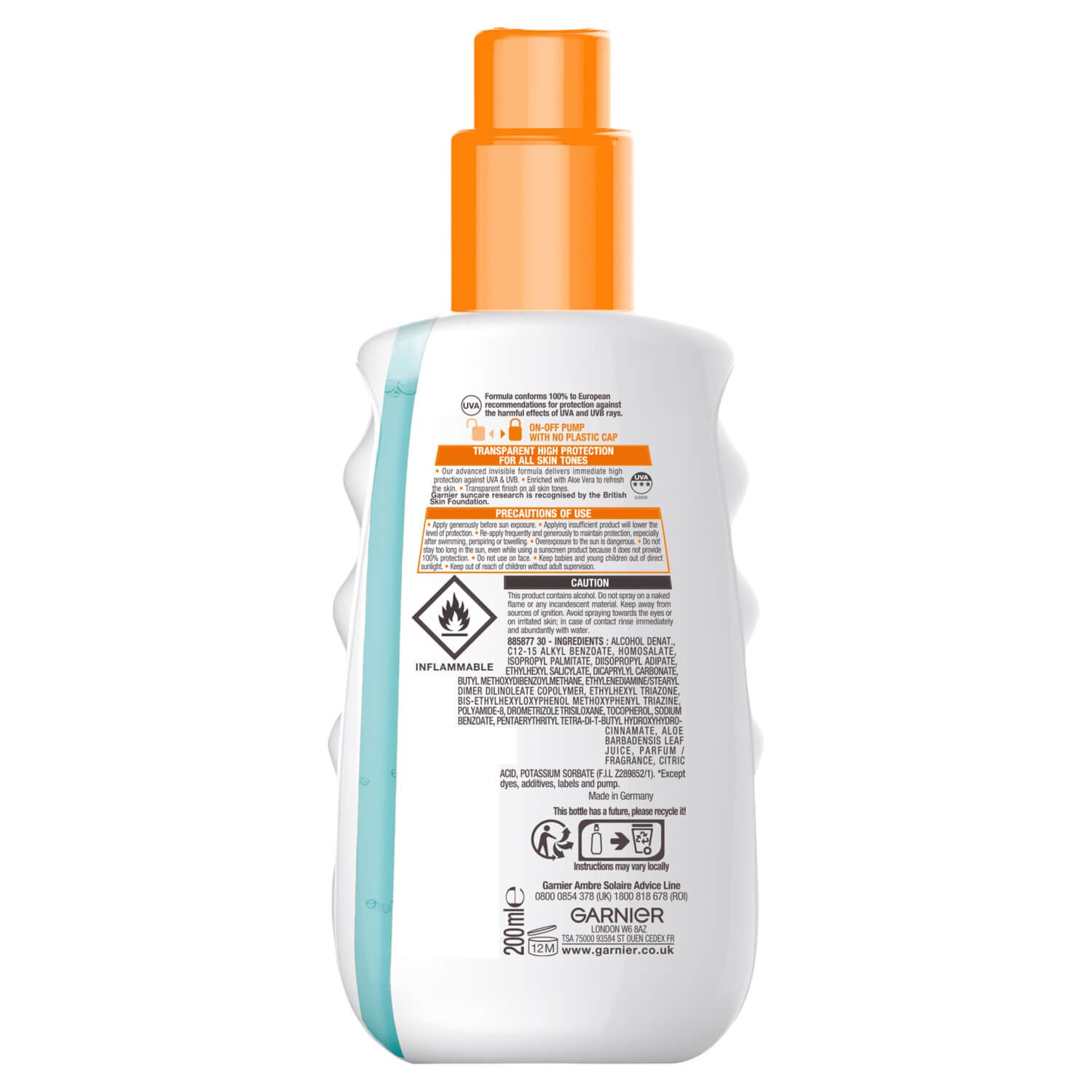 Garnier Ambre Solaire Invisible Protect Refresh Spray SPF50 - 200ml 2 Shaws Department Stores