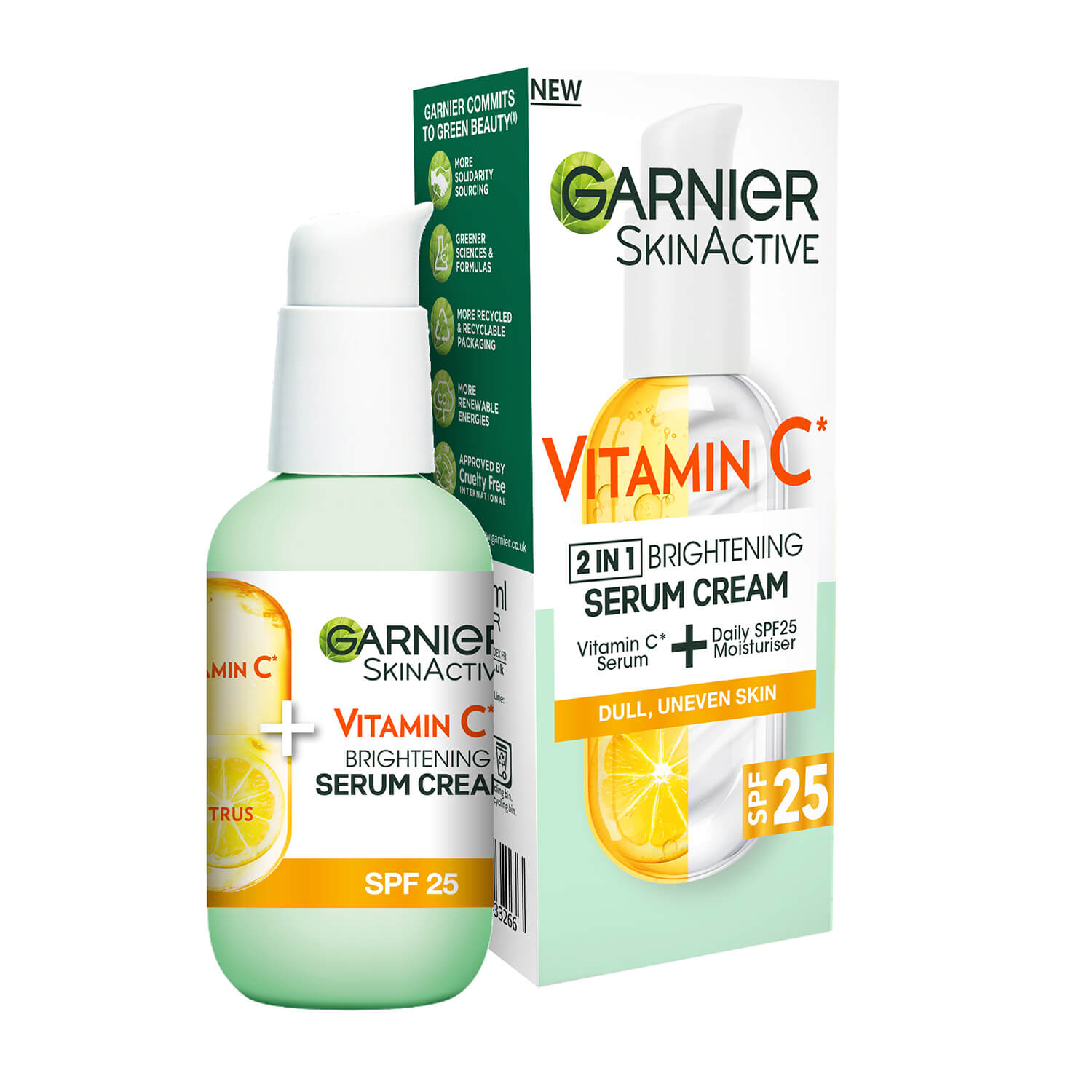 Garnier Skin Active Vitamin C 2in1 Brightening Serum Cream SPF 25 - 50ml 1 Shaws Department Stores