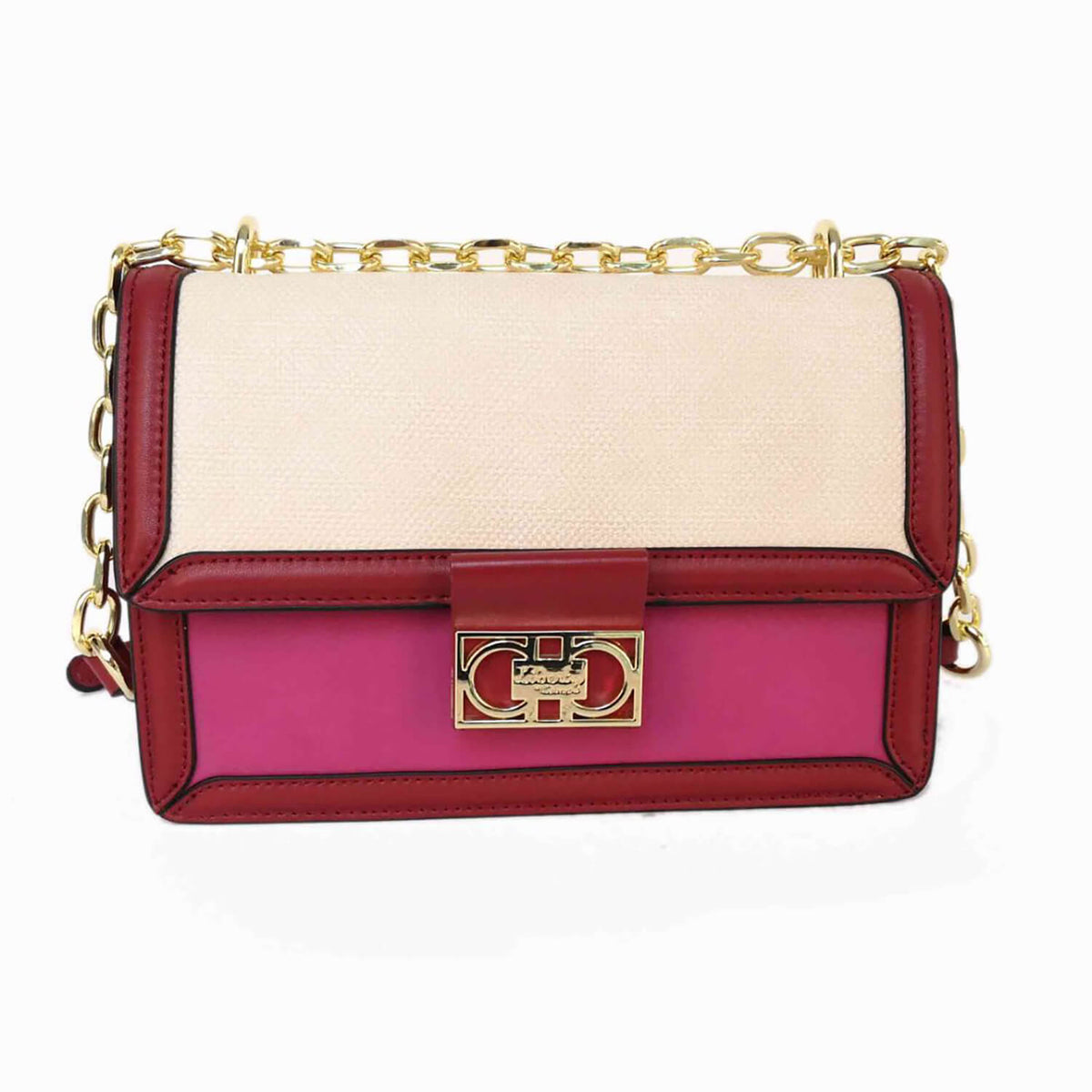 Verbena Flapover Shoulder Handbag - Red