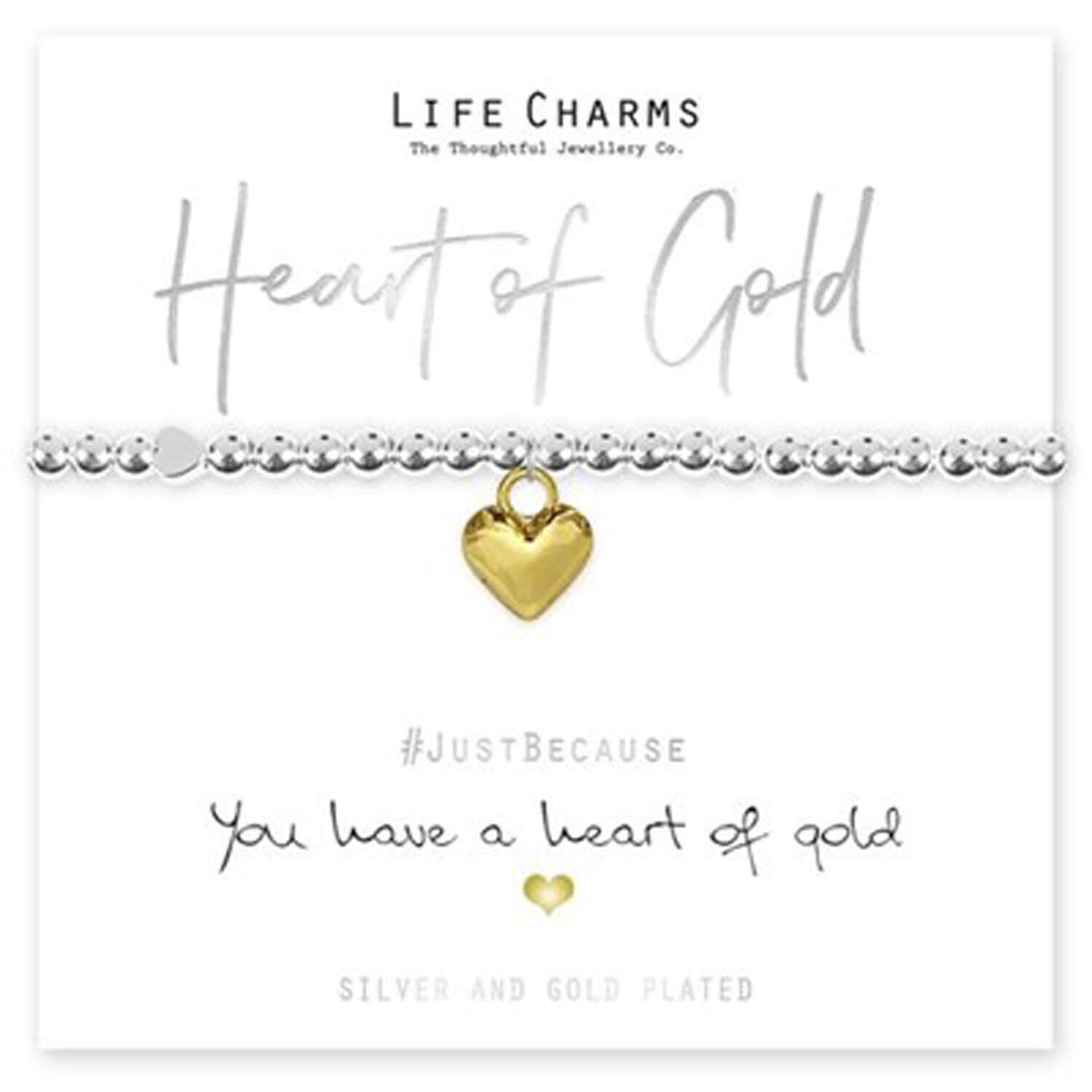 Life Charms Have A Heart Of Gold Bracelet - Silver 2 Shaws Department Stores