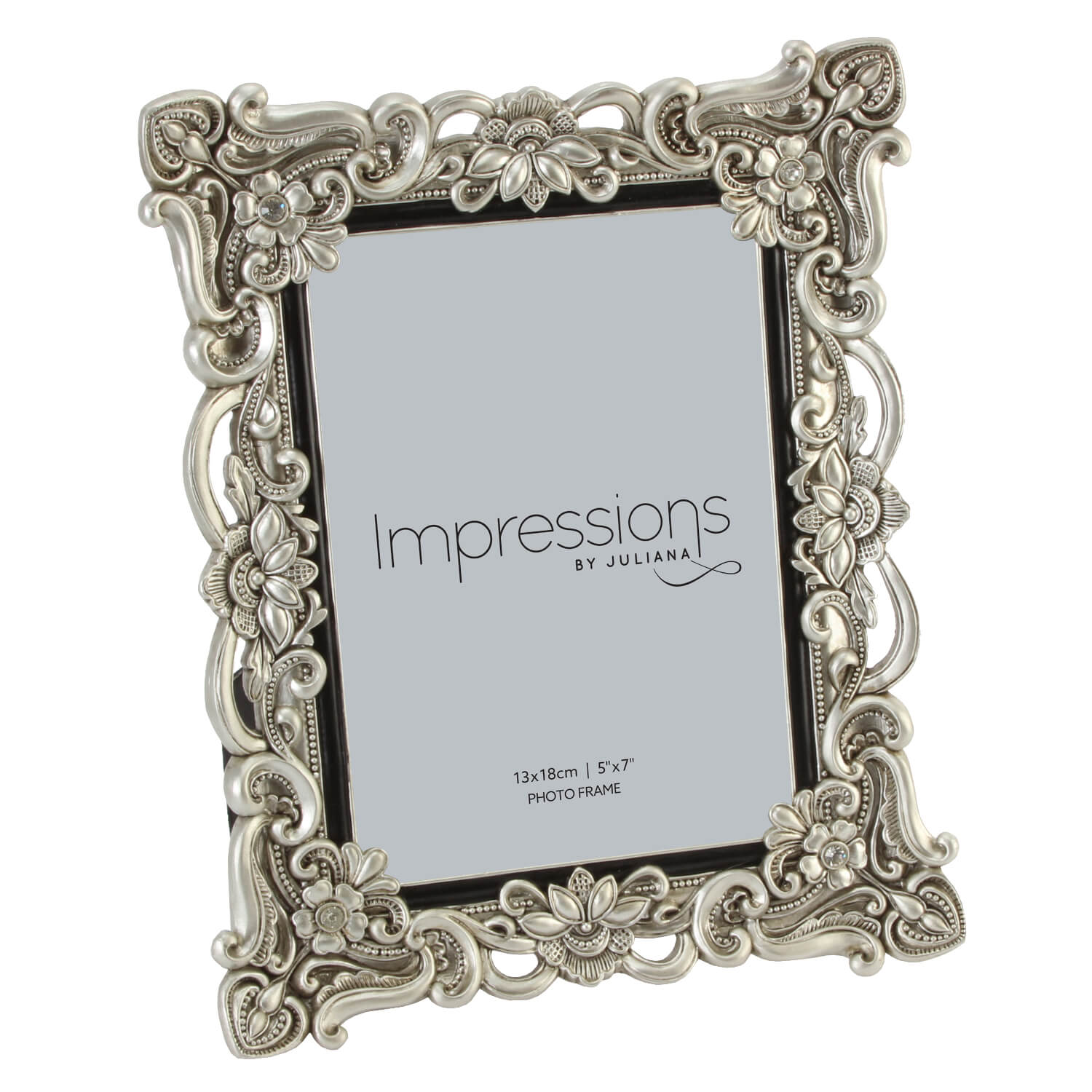 Impressions Photo Frame 5&quot; x 7&quot; - Antique Silver 1 Shaws Department Stores