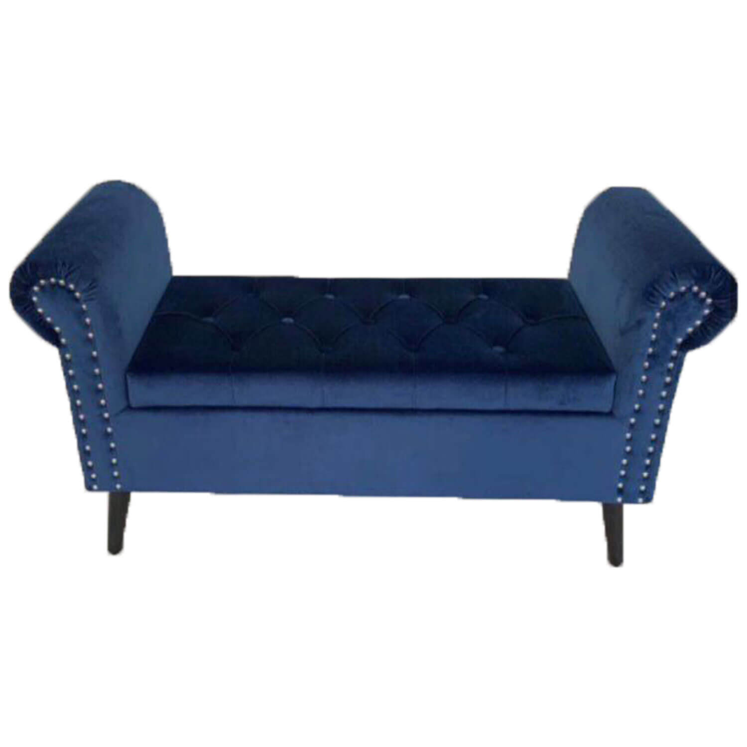 The Home Collection Estelle Storage Stool - Navy 1 Shaws Department Stores