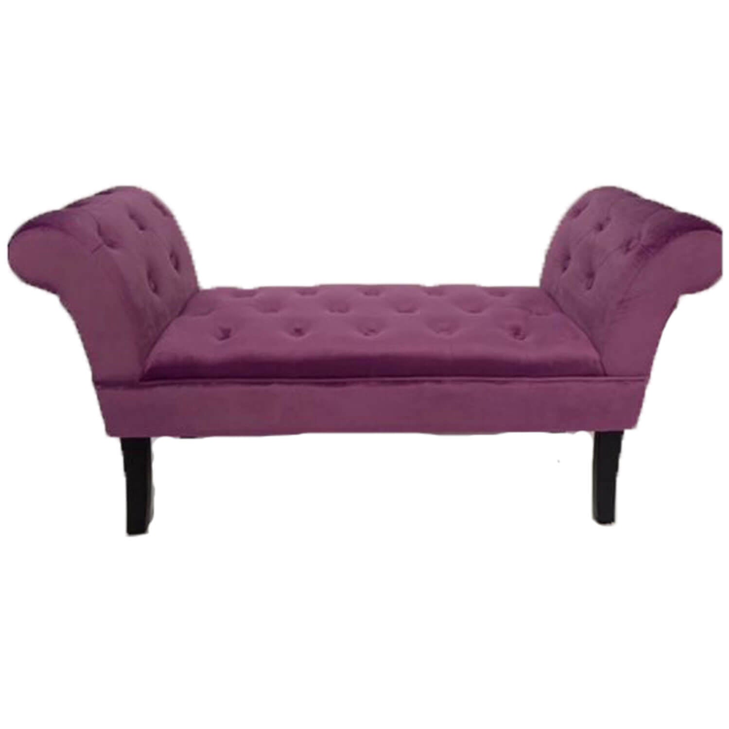 The Home Bedroom Velvet Plush Giselle Stool - Purple 1 Shaws Department Stores