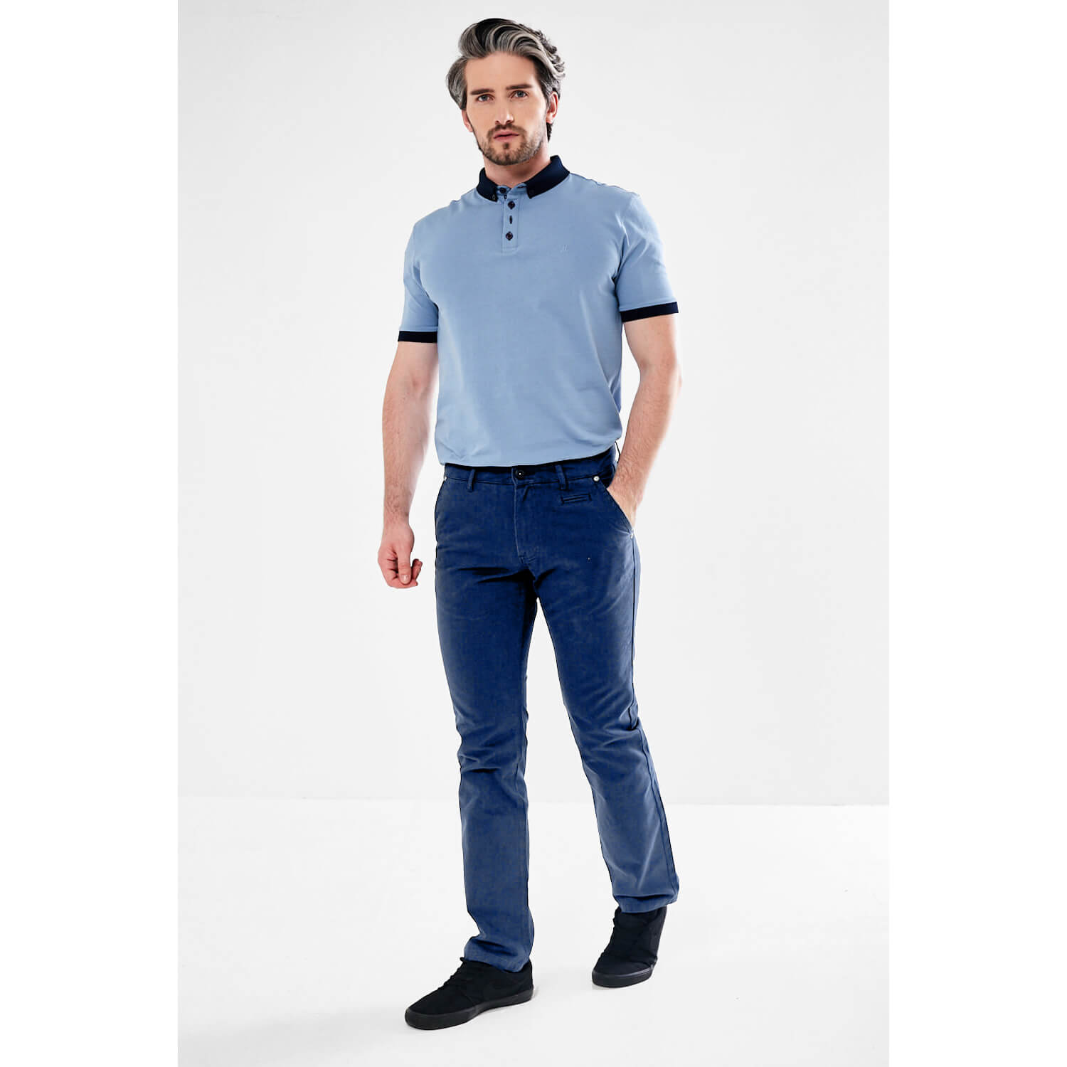Mineral Jonnie Reg Fit Chino - Blue 2 Shaws Department Stores