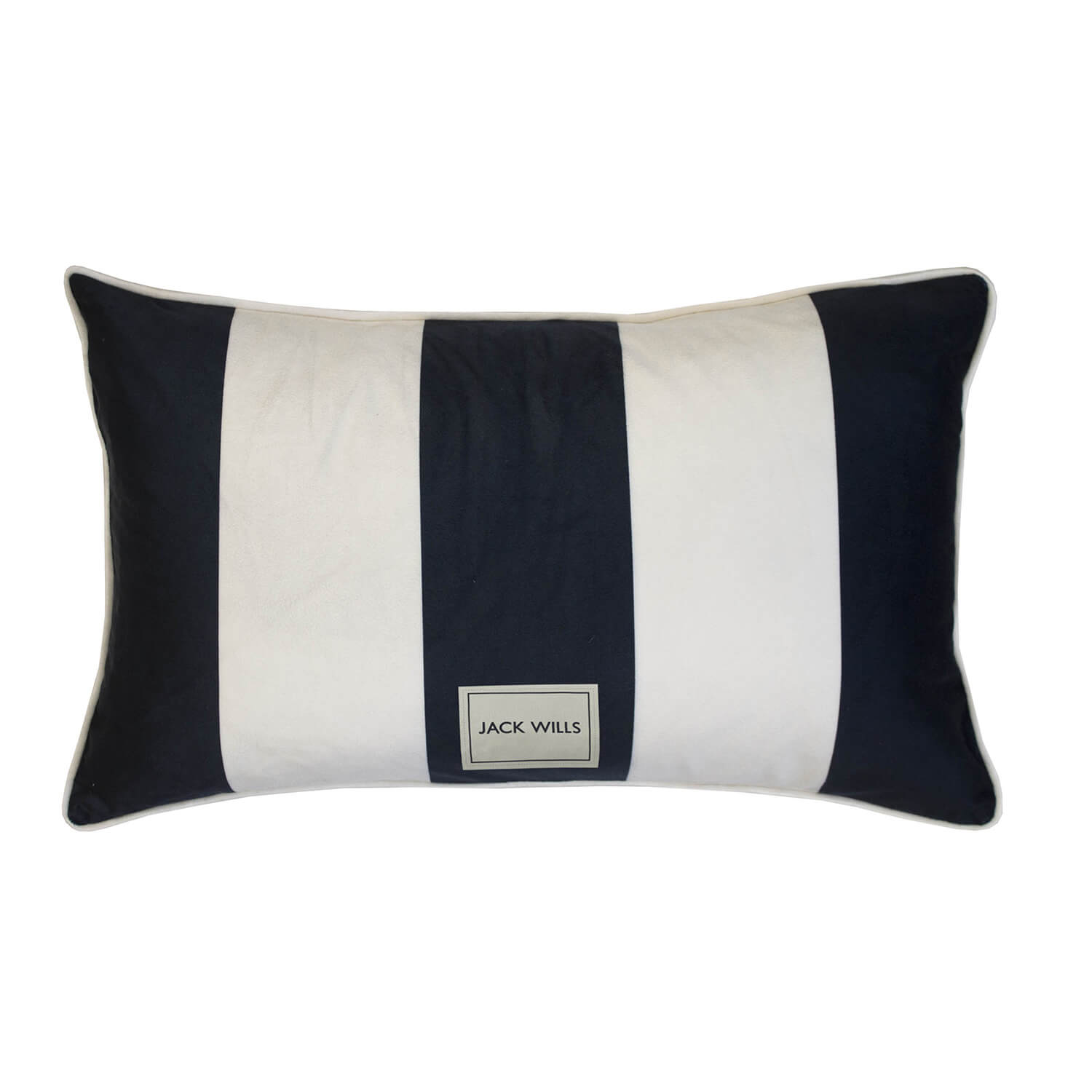 Jack Wills Heritage Stripe Filled Cushion - Navy &amp; White 1 Shaws Department Stores