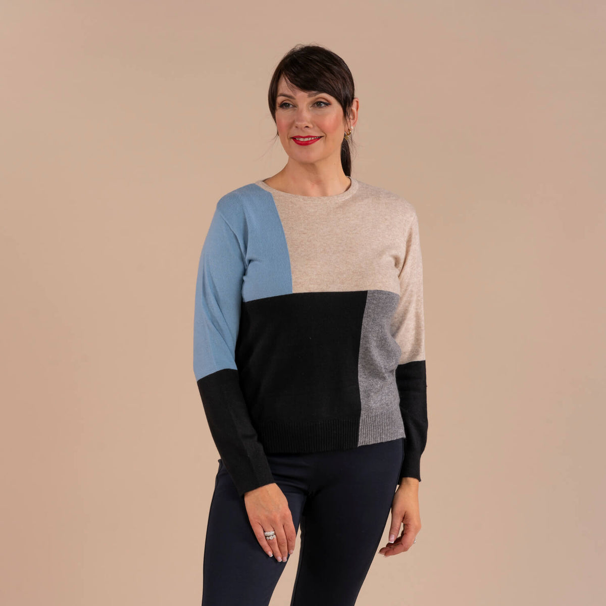 Colour Block Sweater - Blue