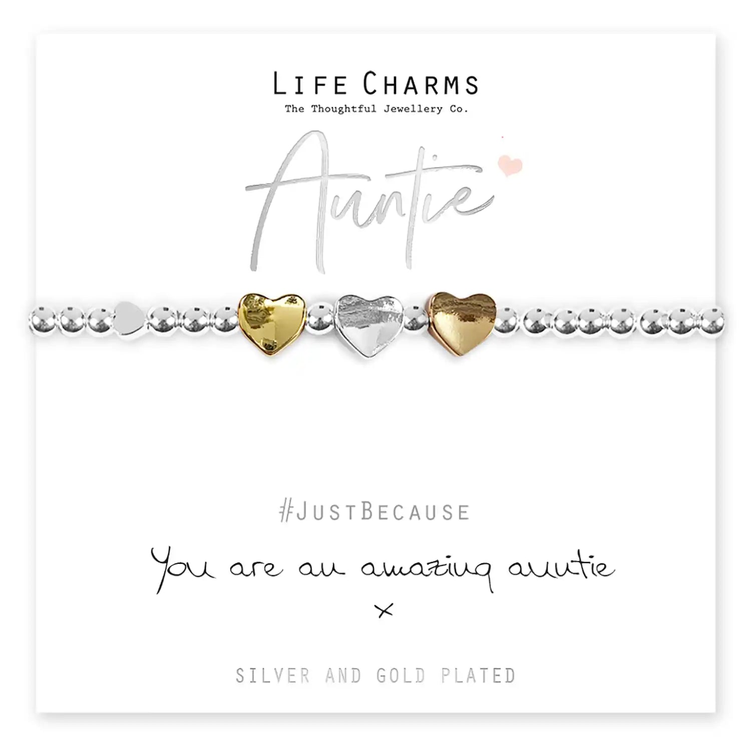 Life Charms Amazing Aunty Bracelet - Silver 2 Shaws Department Stores