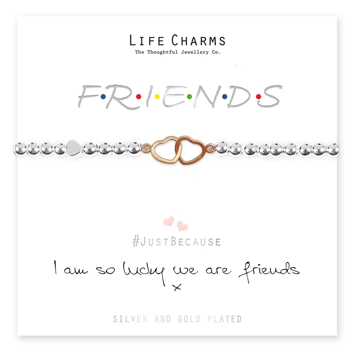 Life Charms So Lucky We Are Friends Bracelet - Silver 2 Shaws Department Stores