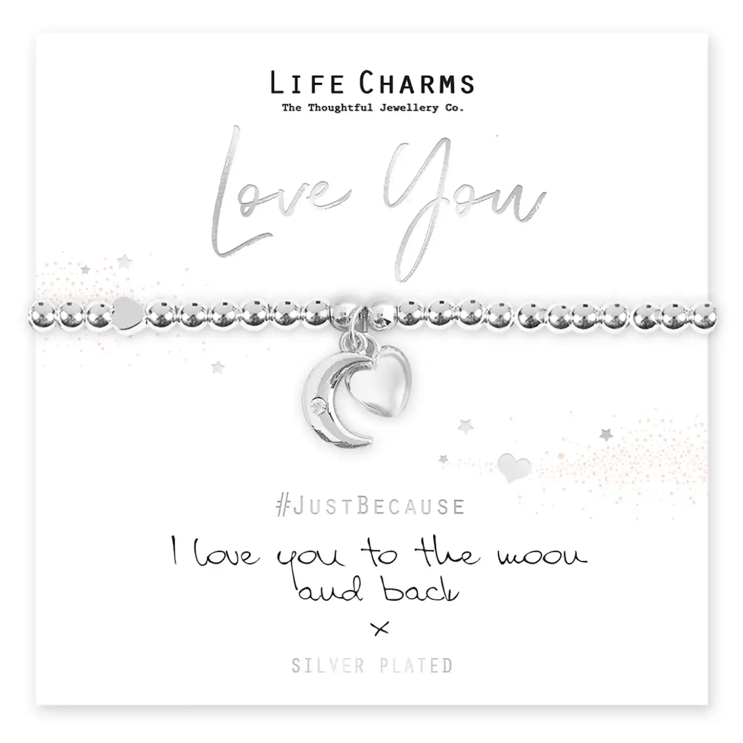 Life Charms Love You To The Moon And Back Bracelet - Silver 2 Shaws Department Stores