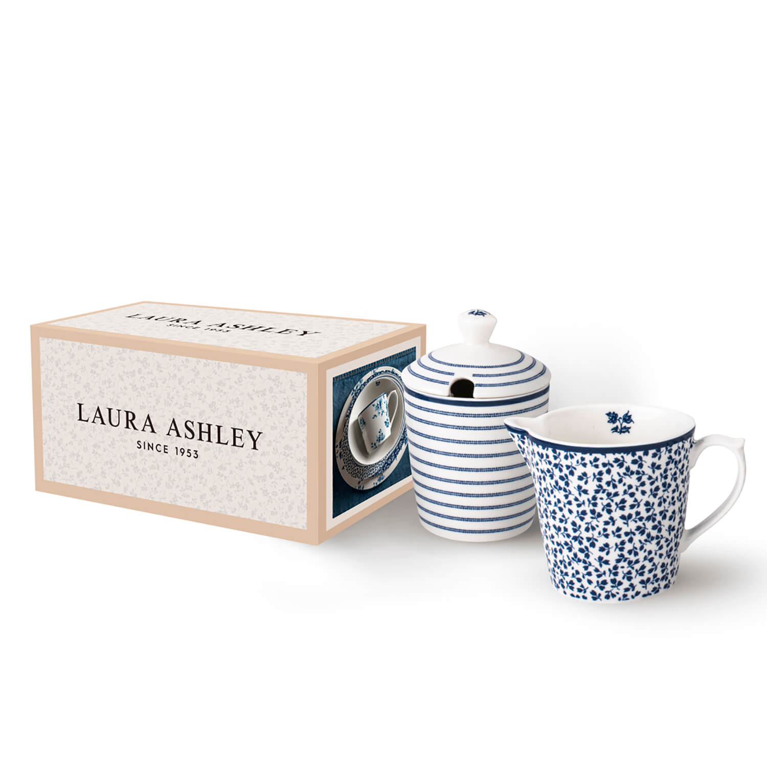 Laura Ashley Blueprint Collectables Milk Jug &amp; Sugar Jar 1 Shaws Department Stores