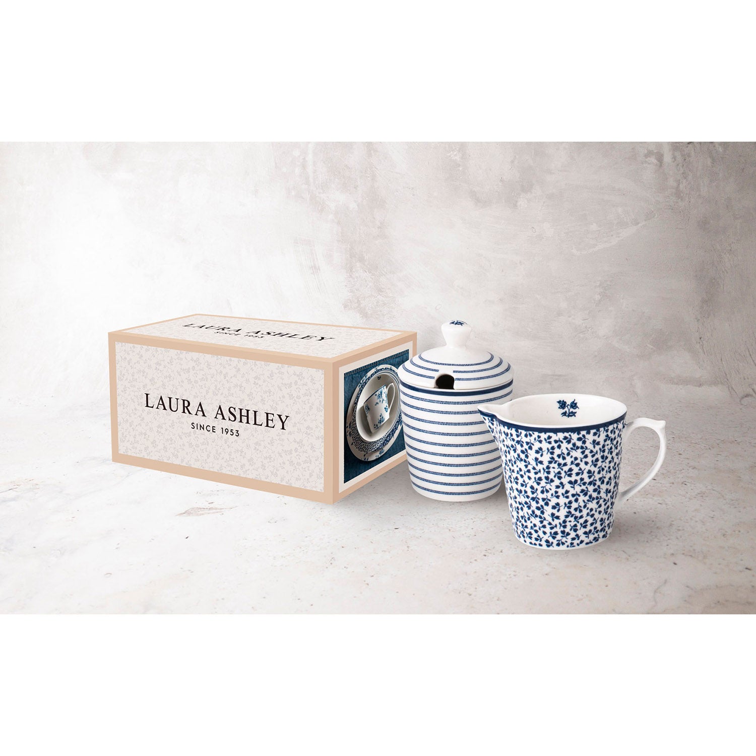 Laura Ashley Blueprint Collectables Milk Jug &amp; Sugar Jar 5 Shaws Department Stores