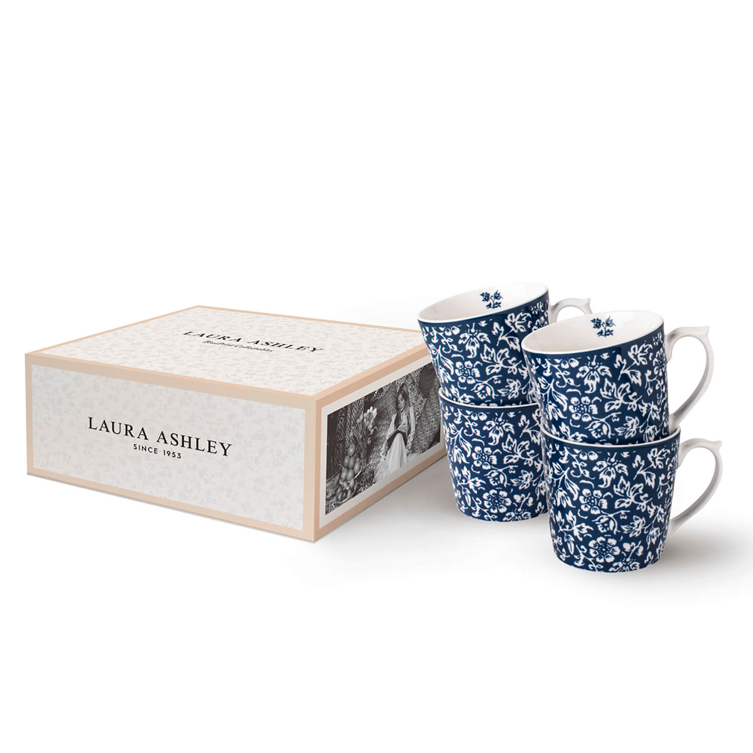 Laura Ashley Blueprint Collectables Set of 4 Mugs - 30cl 1 Shaws Department Stores