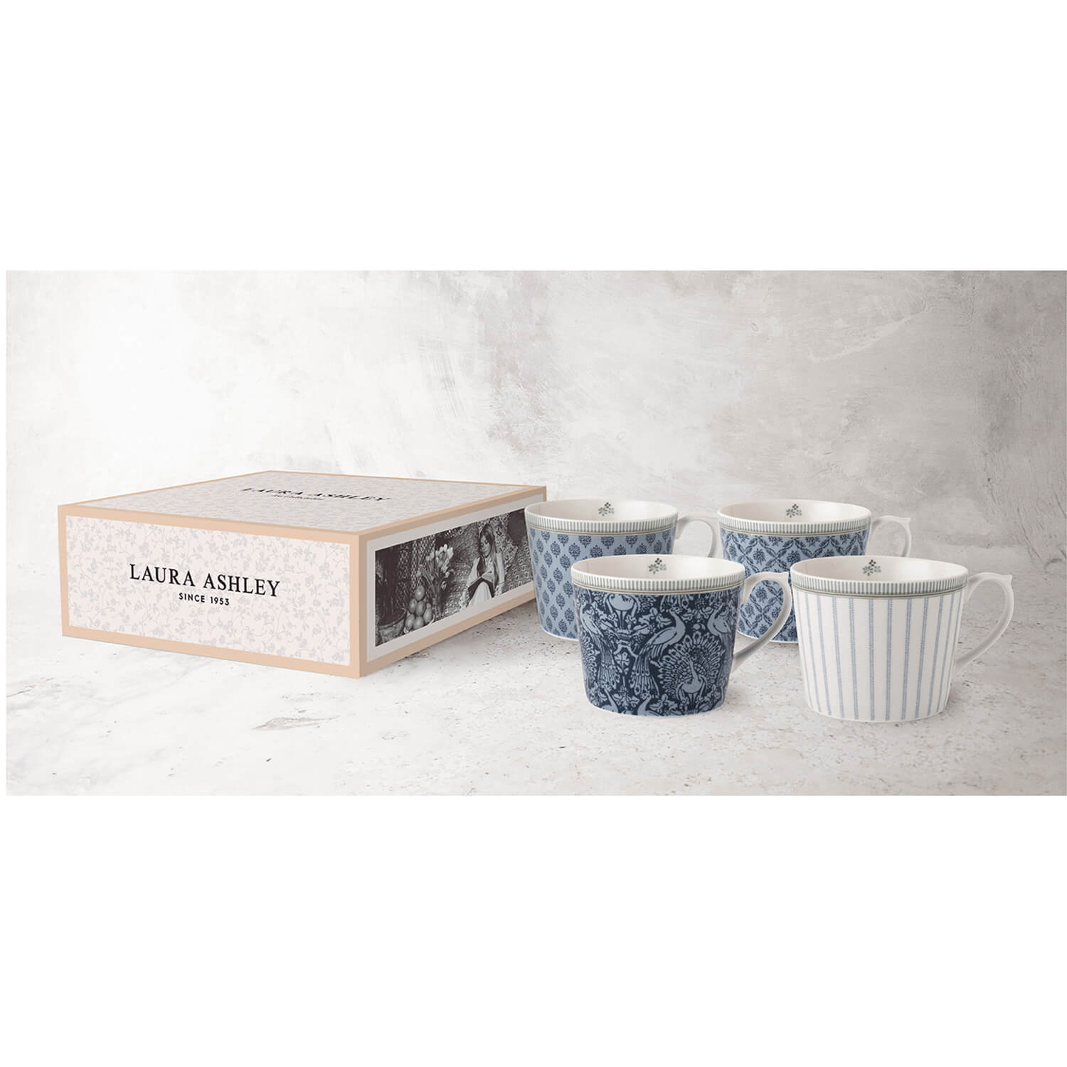 Laura Ashley Blueprint Collectables Set of 4 Mugs - 30cl - Multi 5 Shaws Department Stores