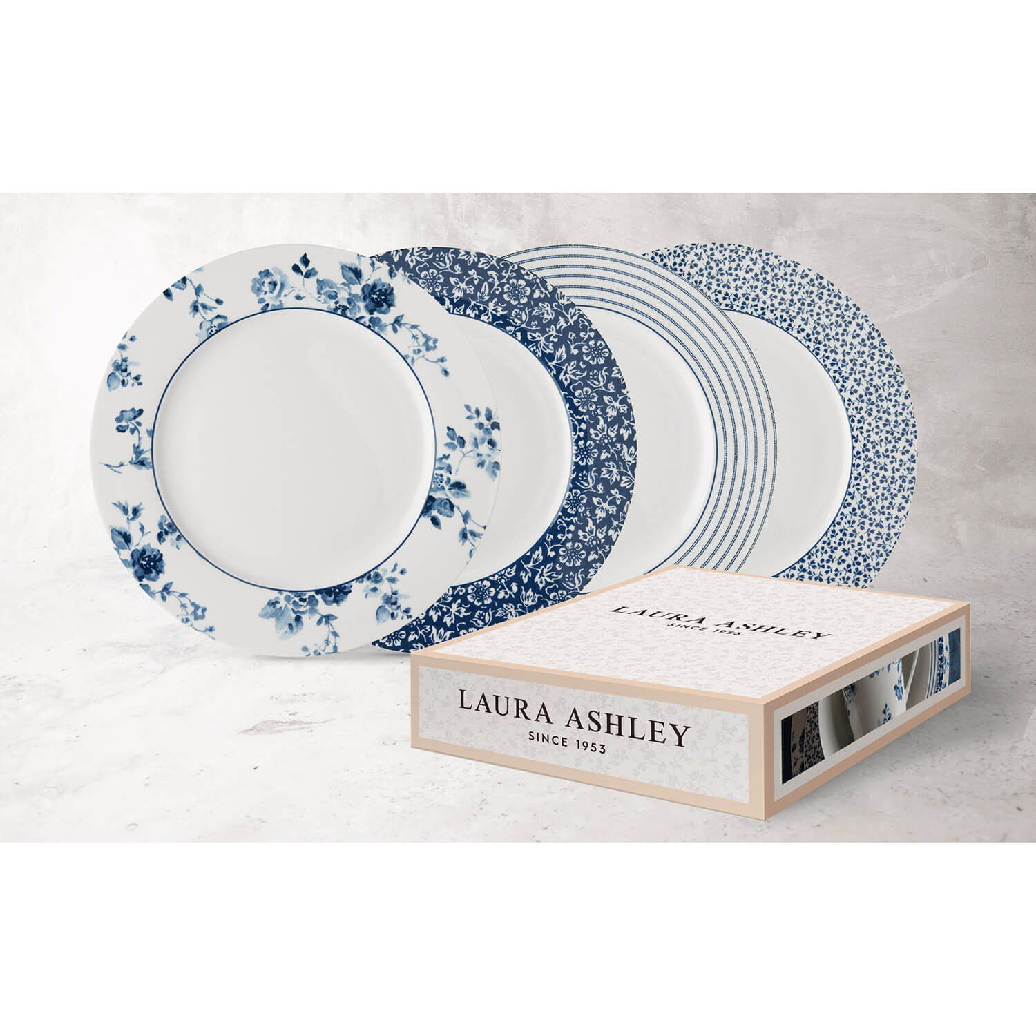 Laura Ashley Blueprint Collectables Set of 4 Plates 4 Shaws Department Stores
