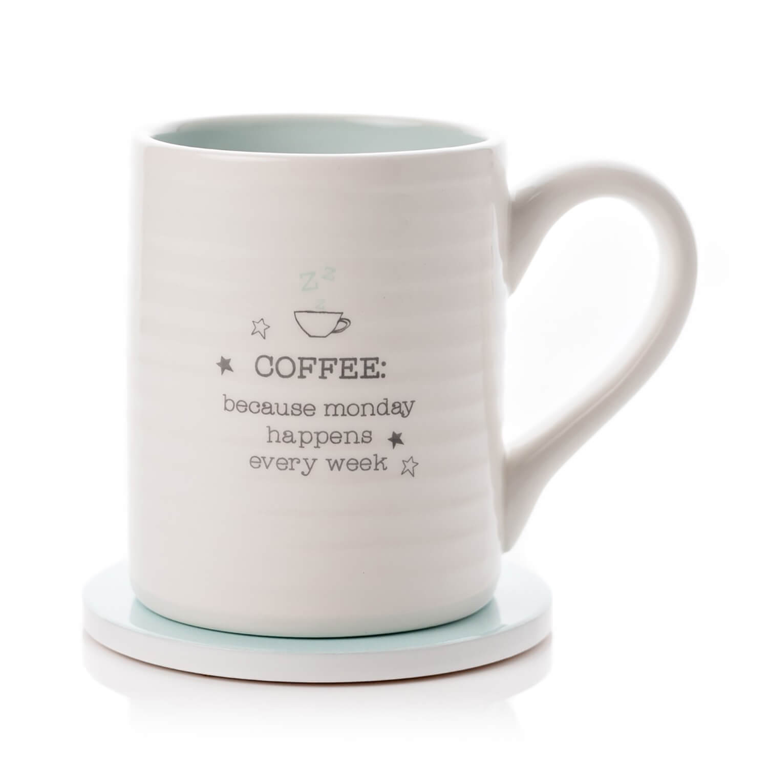 Love Life Monday Morning Coffee Mug &amp; Coaster Set 2 Shaws Department Stores
