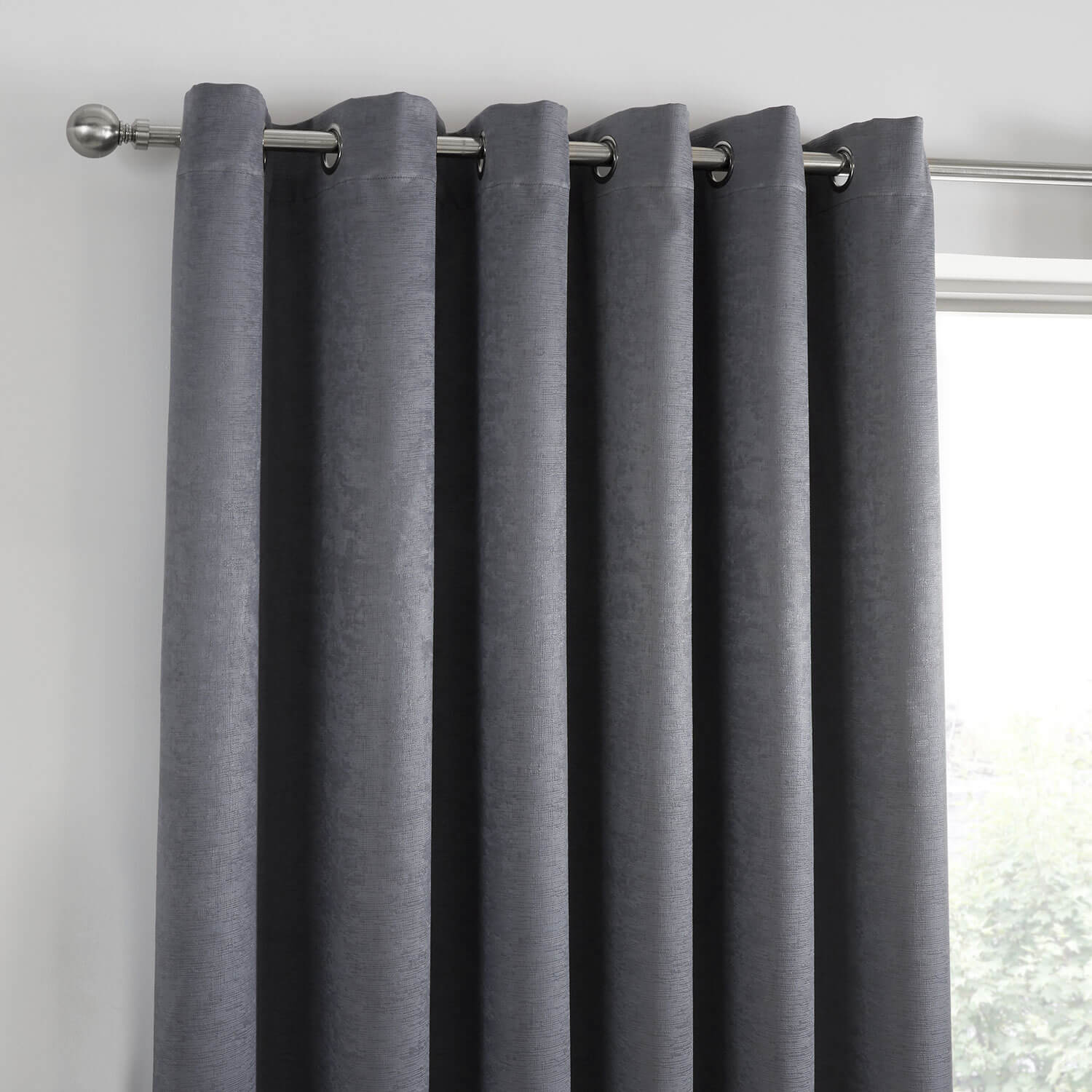 The Home Collection Luna Dim Out Eyelet Curtains - Grey - 66x72 5 Shaws Department Stores