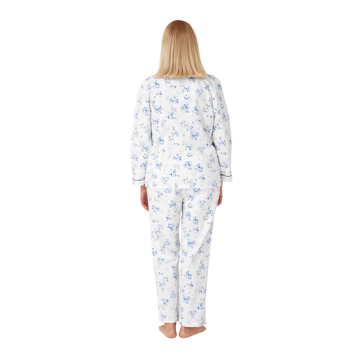 Marlon Tilly Brushed Cotton Pyjama - Blue 3 Shaws Department Stores