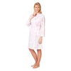 Floral Waffle Robe With Collar - Pink
