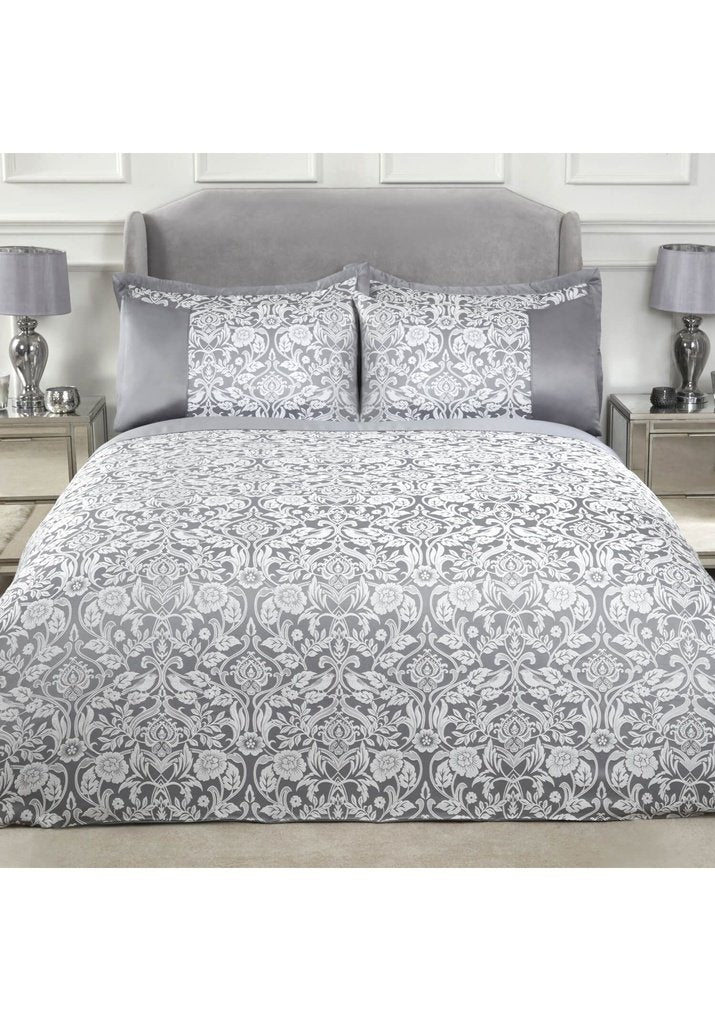  Maison By Emma Barclay Embellished Jacquard Duvet Set - Silver 2 Shaws Department Stores