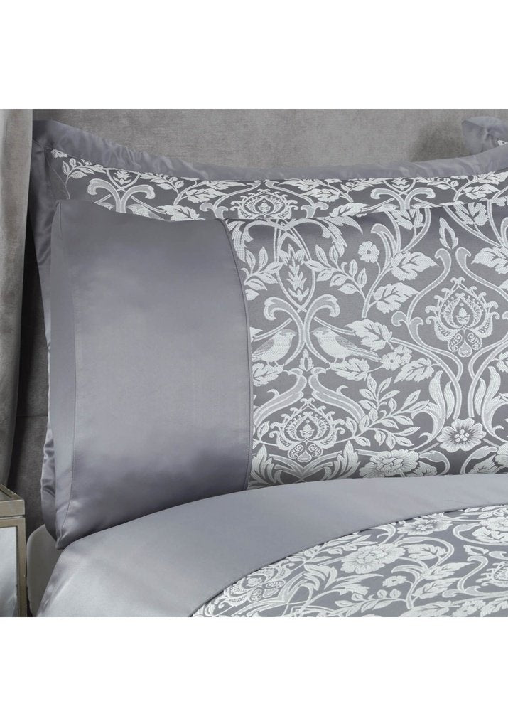  Maison By Emma Barclay Embellished Jacquard Duvet Set - Silver 4 Shaws Department Stores