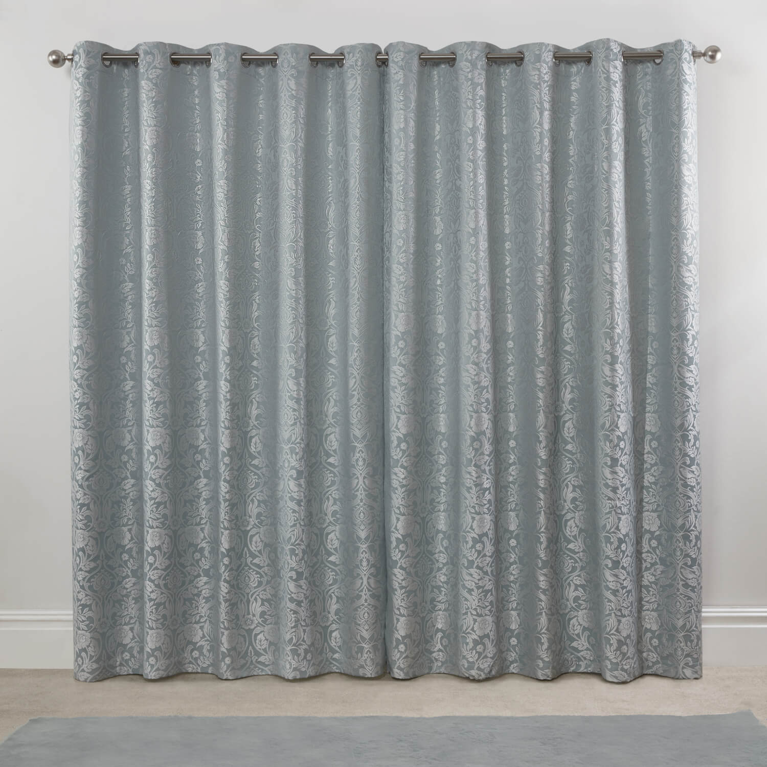 Maison By Emma Barclay Lined Eyelet Jacquard Curtains - Duck Egg 2 Shaws Department Stores