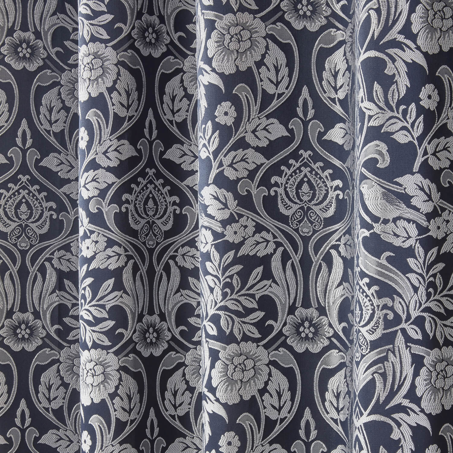 Maison By Emma Barclay Lined Eyelet Jacquard Curtains - Navy 3 Shaws Department Stores