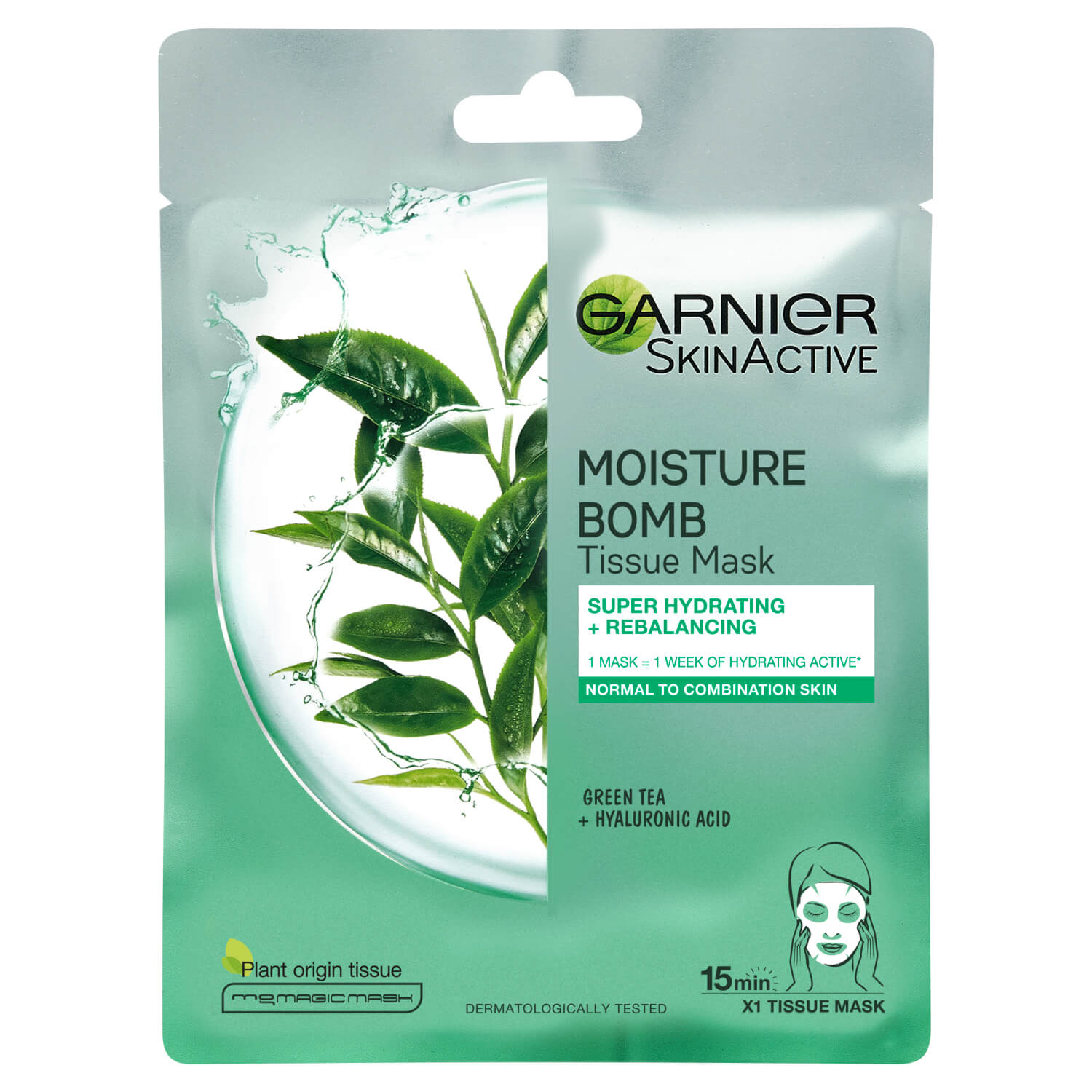 Garnier Moisture Bomb Green Tea Hydrating Face Sheet Mask - 28g 1 Shaws Department Stores