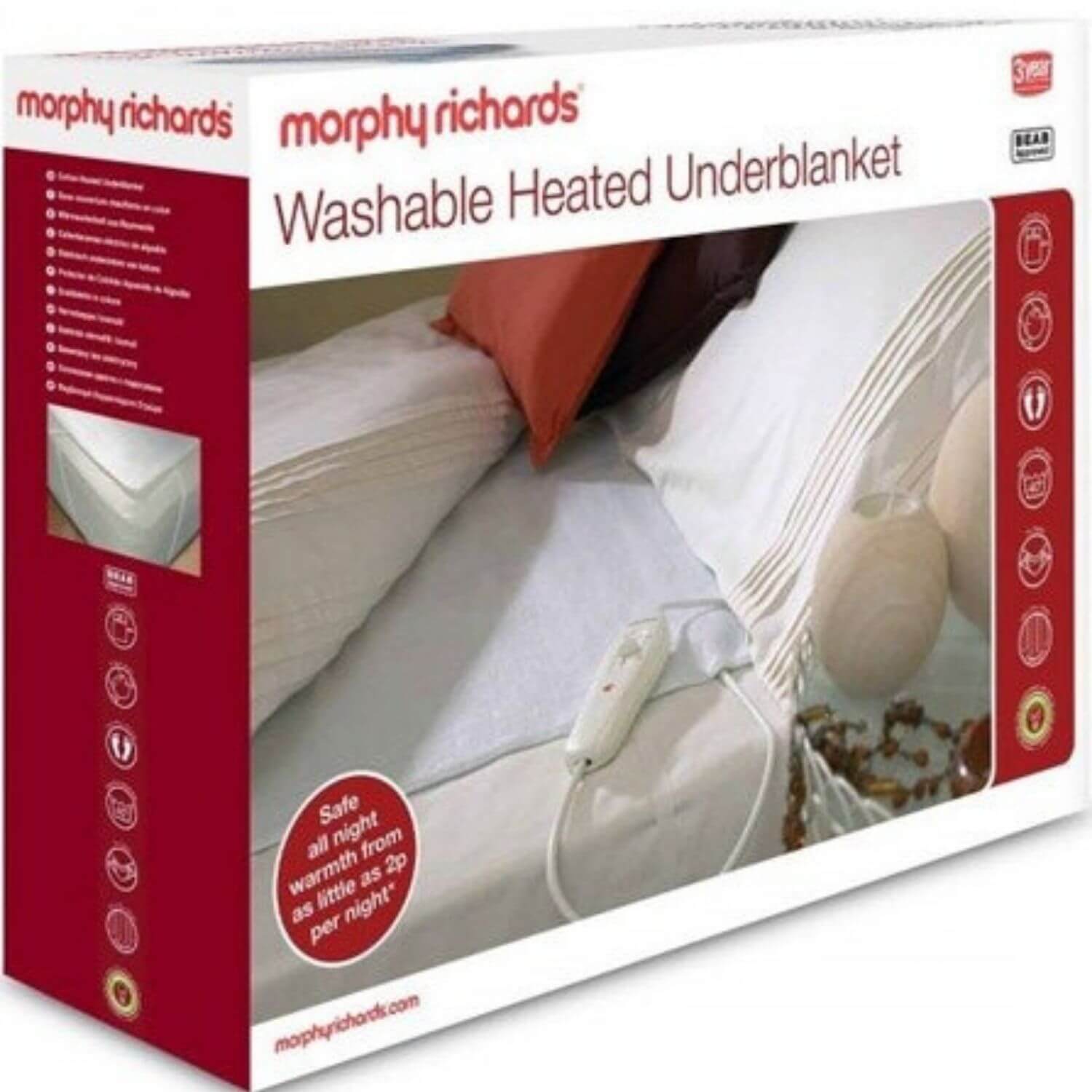 Morphy Richards Washable Heated Underblanket - Double Size | 600114 1 Shaws Department Stores