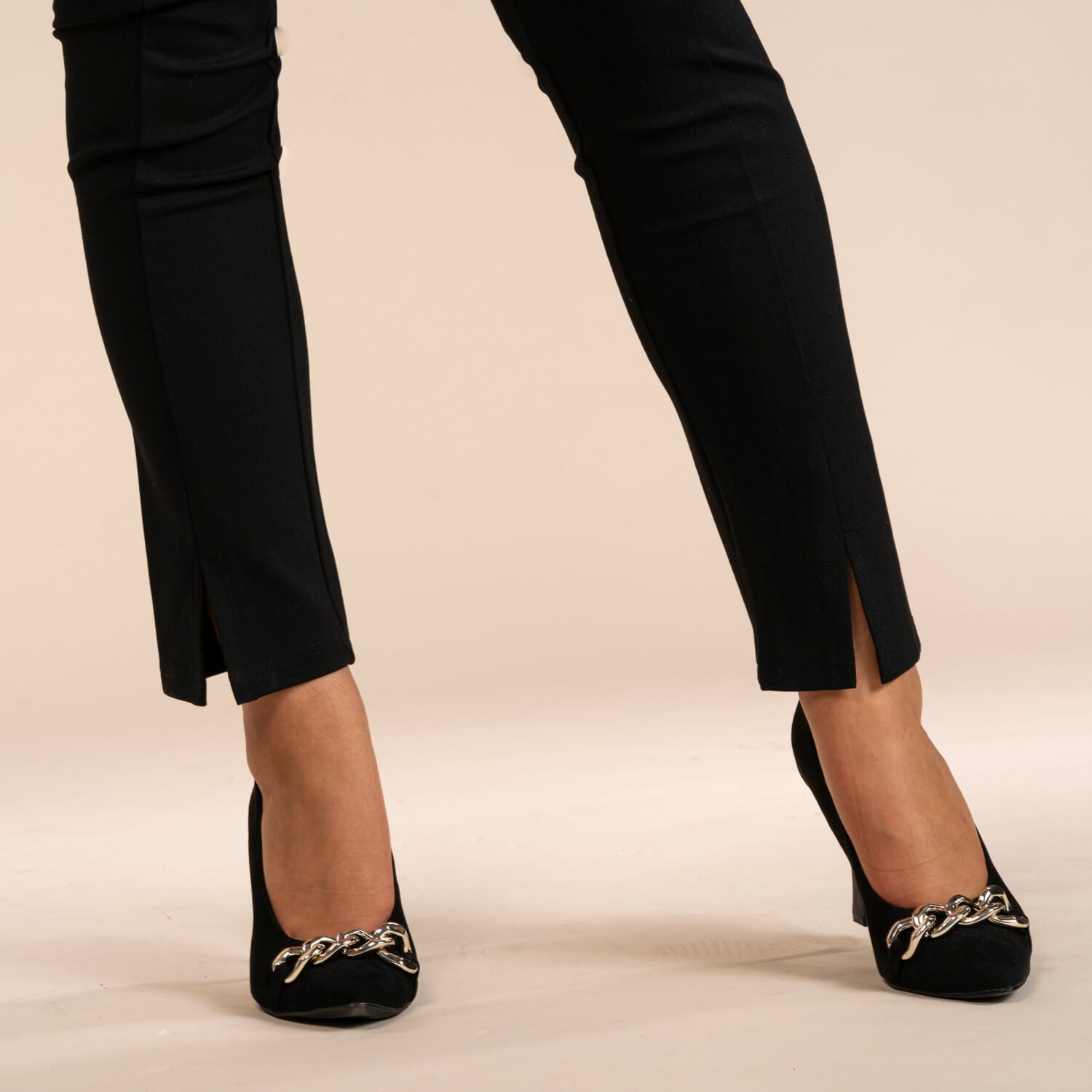 Naoise Ponte Pant With Zips - Black 4 Shaws Department Stores
