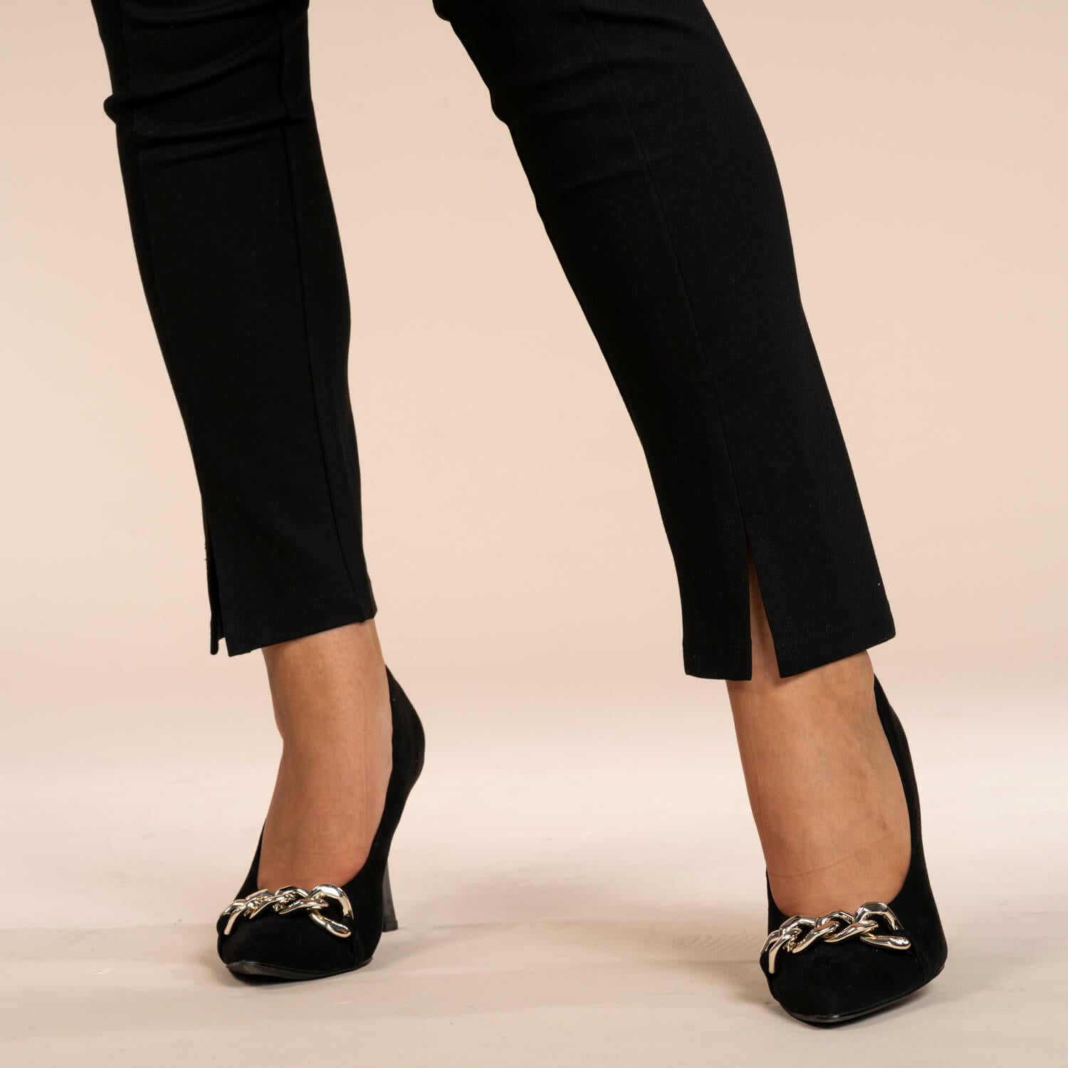 Naoise Ponte Pant With Zips - Black 2 Shaws Department Stores