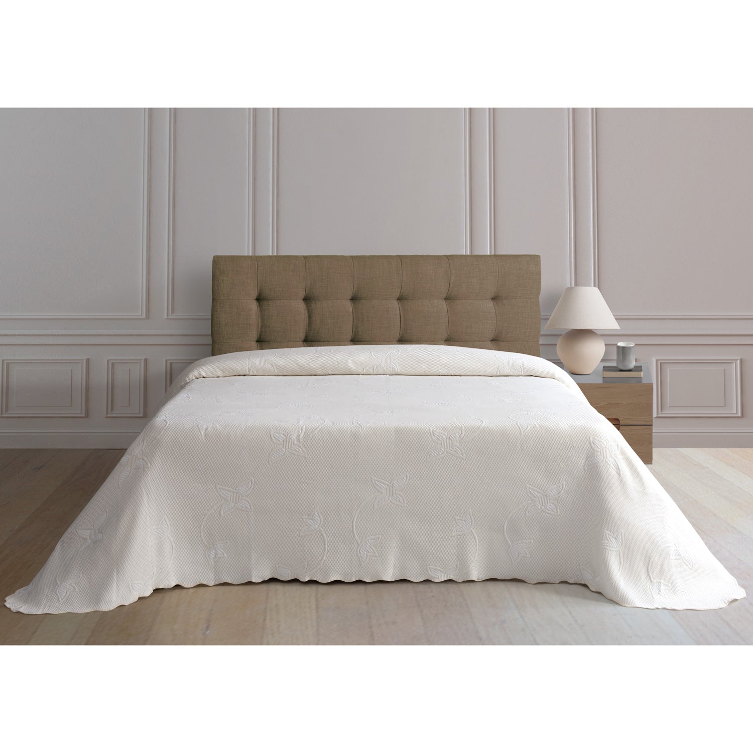 The Home Collection Caprice Bedspread - Double - Champagne 1 Shaws Department Stores