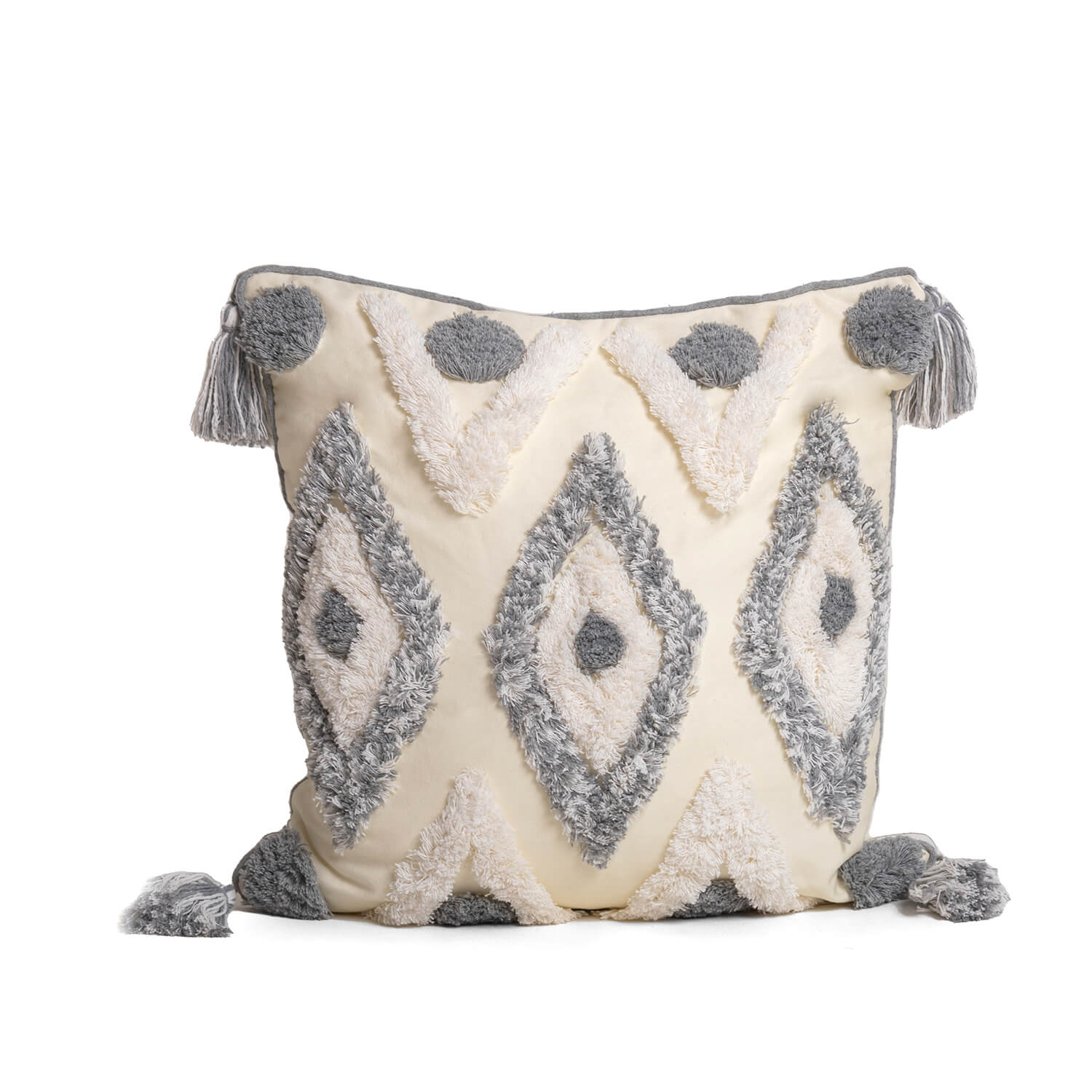 The Home Collection Oslo Tufted Cushion - Grey 1 Shaws Department Stores