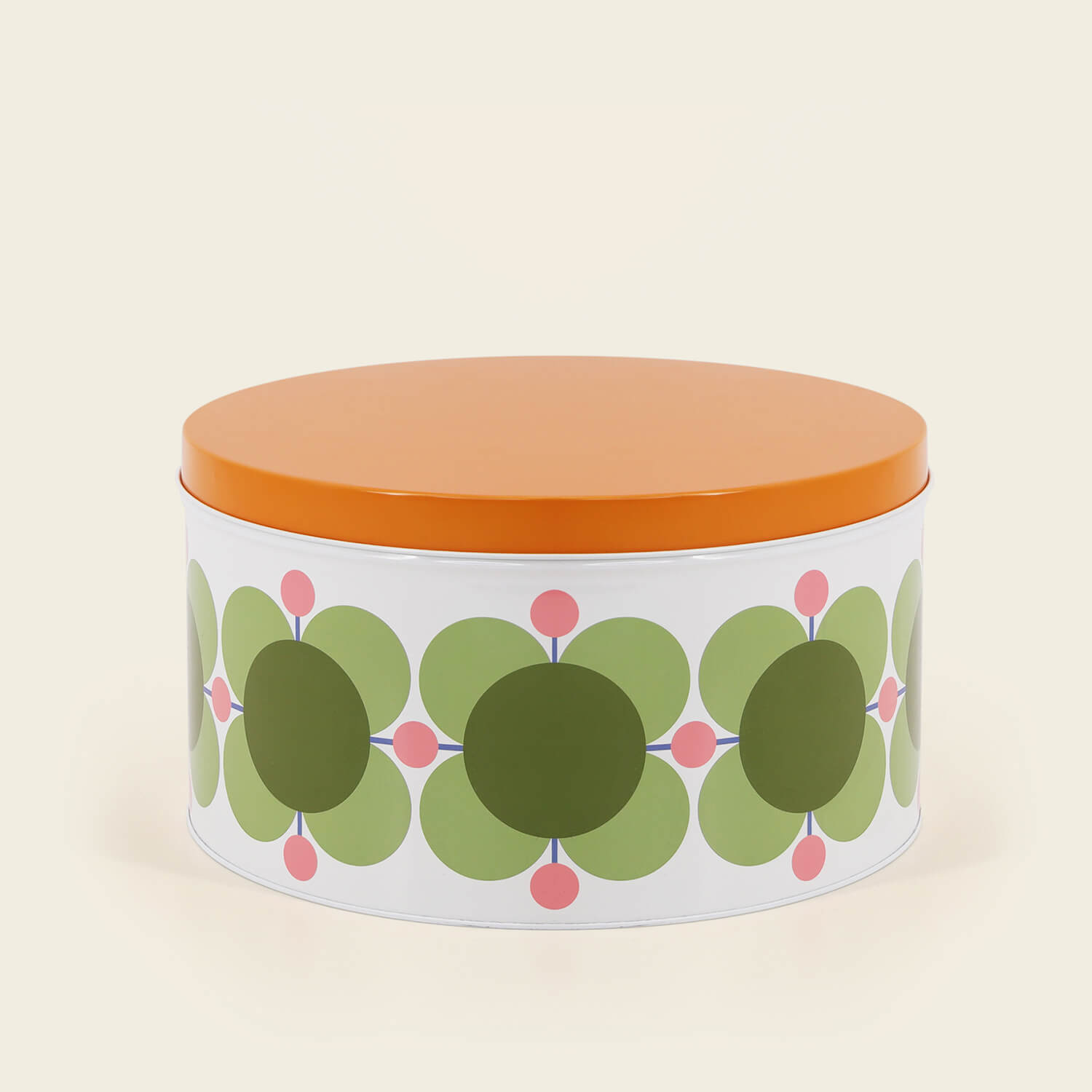Orla Kiely Set of 3 Nesting Cake Tins - Pink &amp; Green 4 Shaws Department Stores