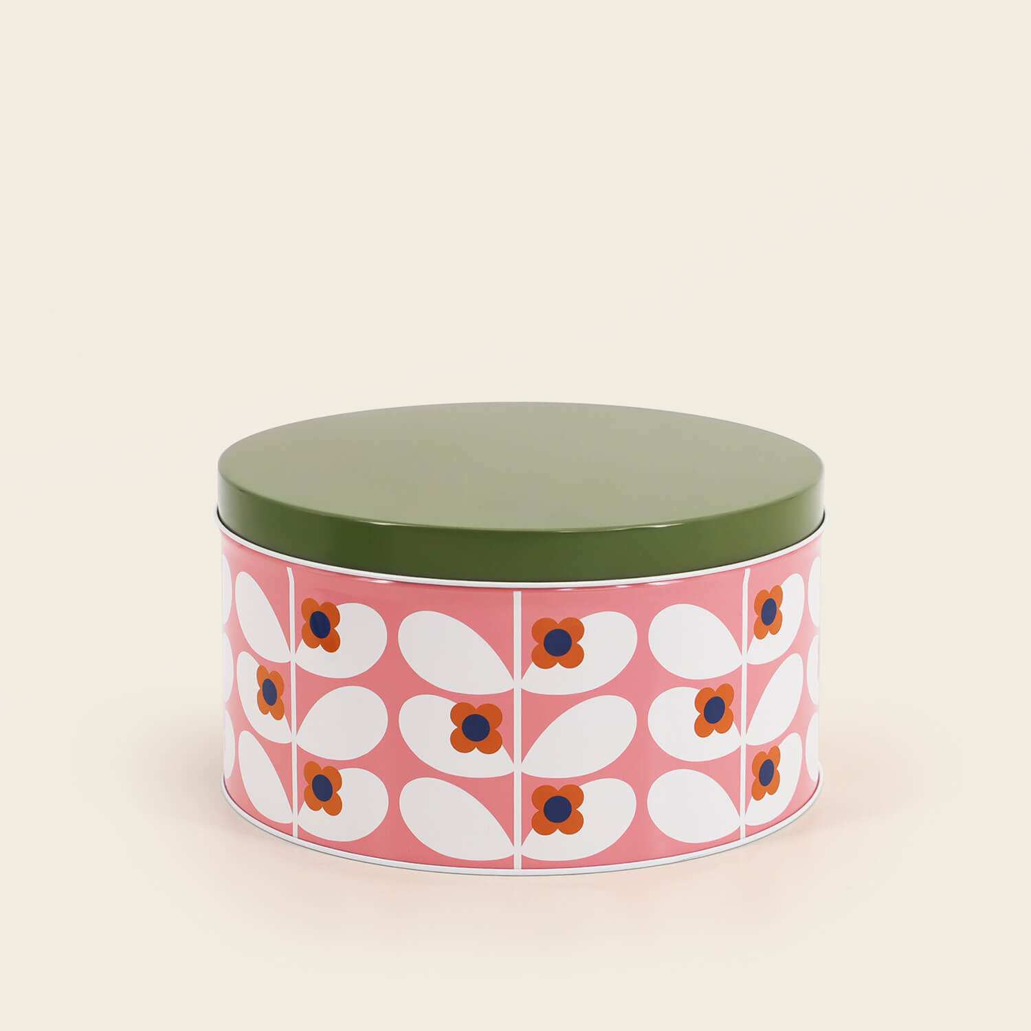 Orla Kiely Set of 3 Nesting Cake Tins - Pink &amp; Green 3 Shaws Department Stores