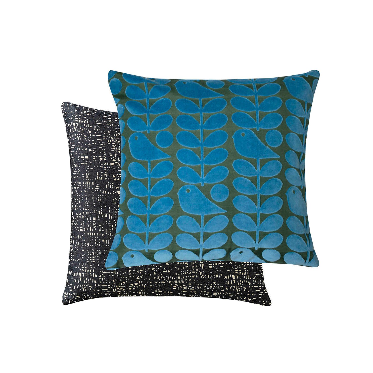 Orla Kiely Early Bird Cushion 50cm x 50cm - Azure 1 Shaws Department Stores