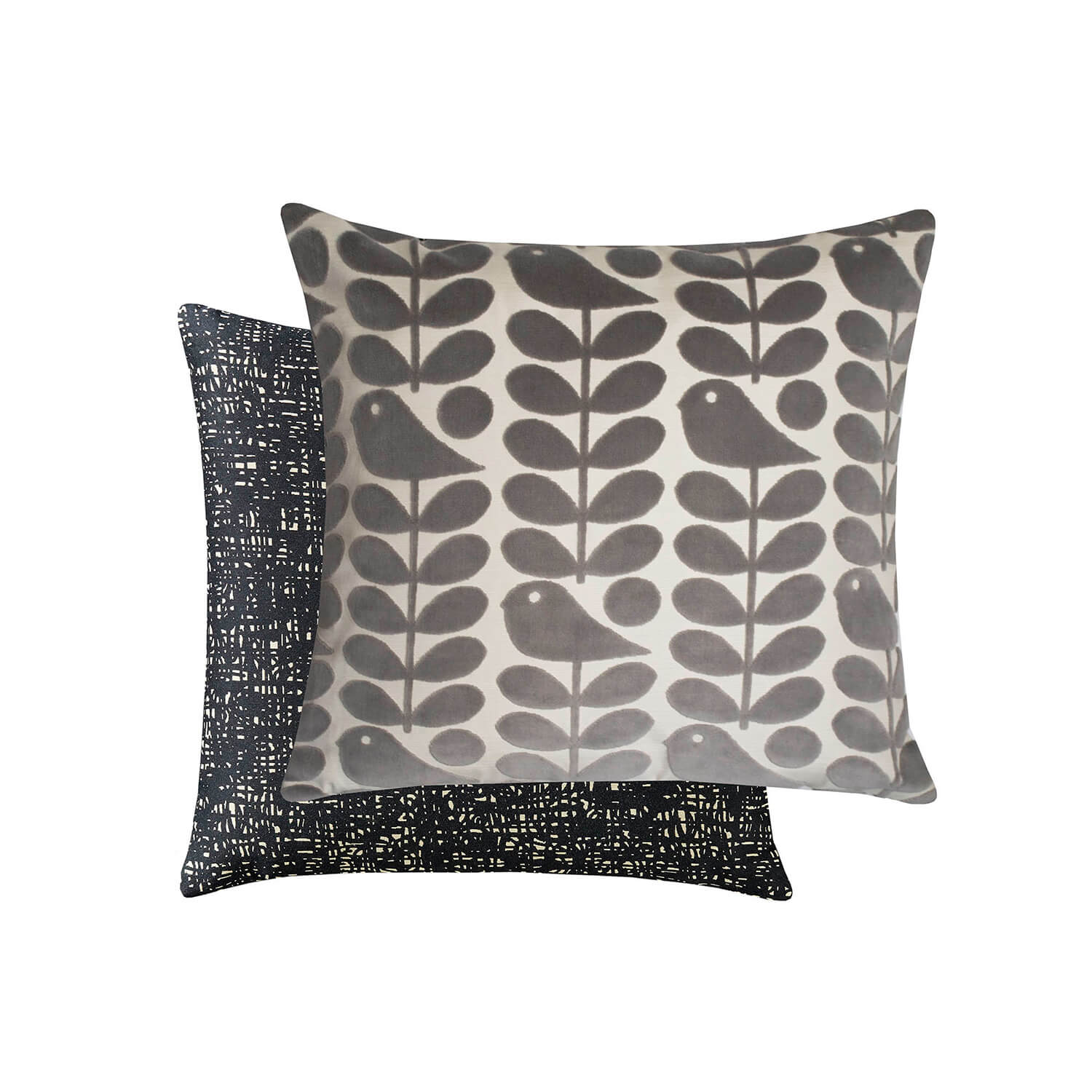 Orla Kiely Early Bird Cushion 50cm x 50cm - Granite 1 Shaws Department Stores