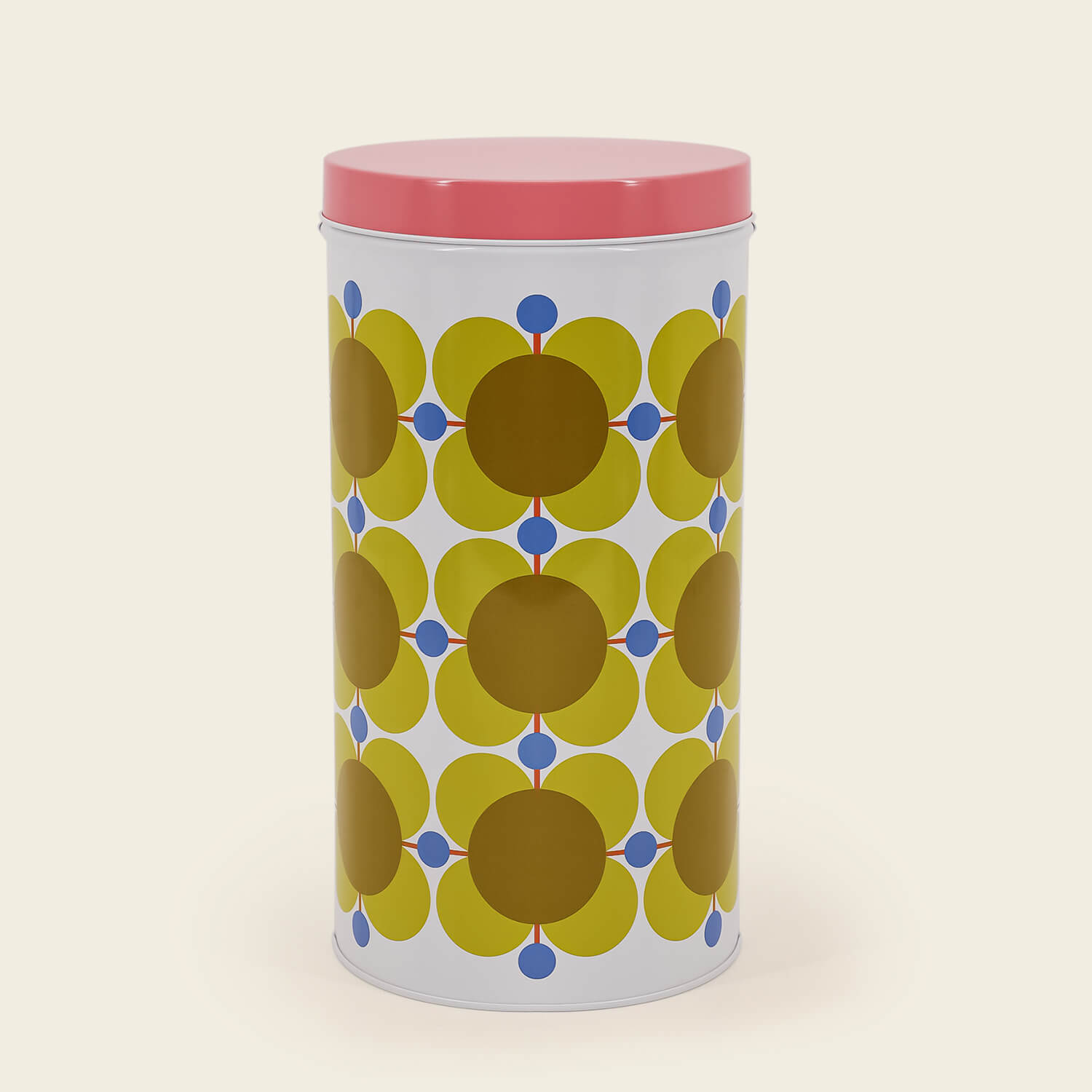 Orla Kiely Set of 3 Nesting Canister Tins - Atomic Flower 2 Shaws Department Stores